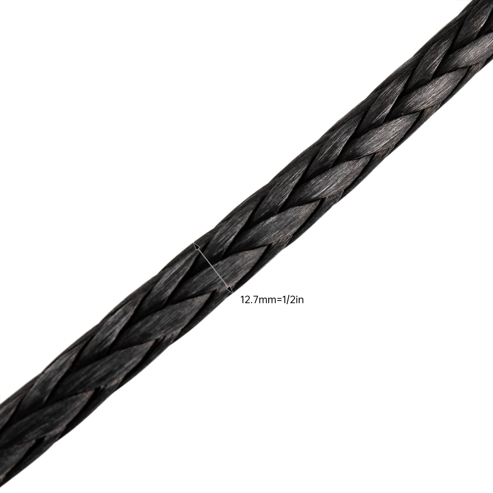 Synthetic Winch Rope 1/2″ x 92ft 31500lbs Dyneema Sleeve Hook Truck ATV SUV