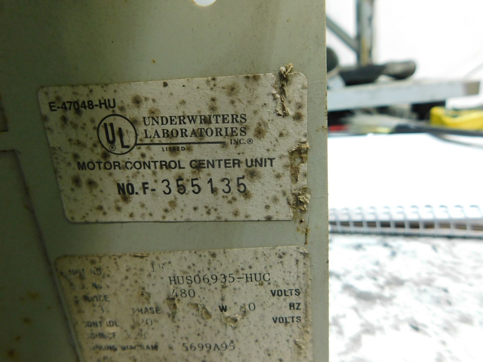 Westinghouse Motor Control Center Unit MCC , 480 Volts, 3 Phase, 100 Amps, 50 HP