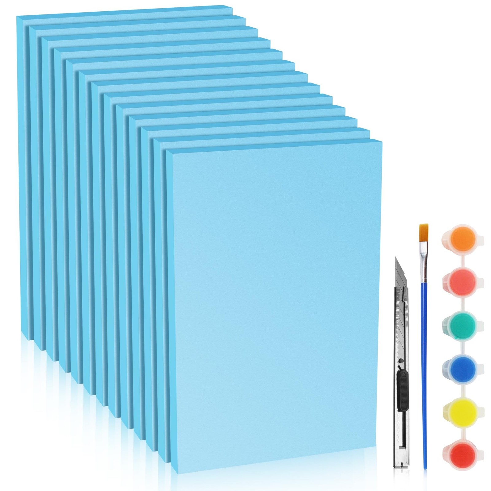 LuckyFoam Blue 13 Pack 12×7.5×0.5 inch XPS Foam Board Craft DIY