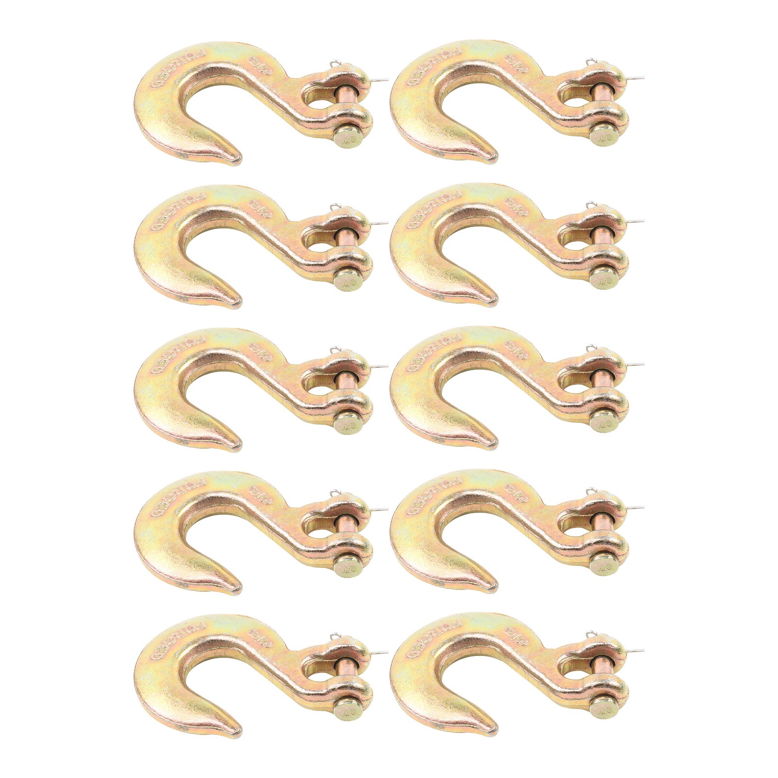 10 Pack 3/8 Inch Clevis Slip Hooks – 6600 LBS Working Load G70 Tow Chain Hooks