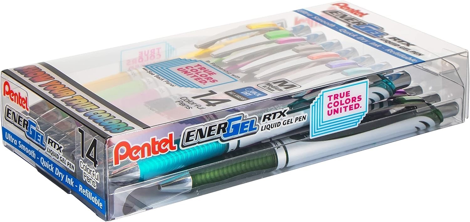 Pentel EnerGel RTX True Colors United (0.7mm) Medium Line, Assorted Ink NEW