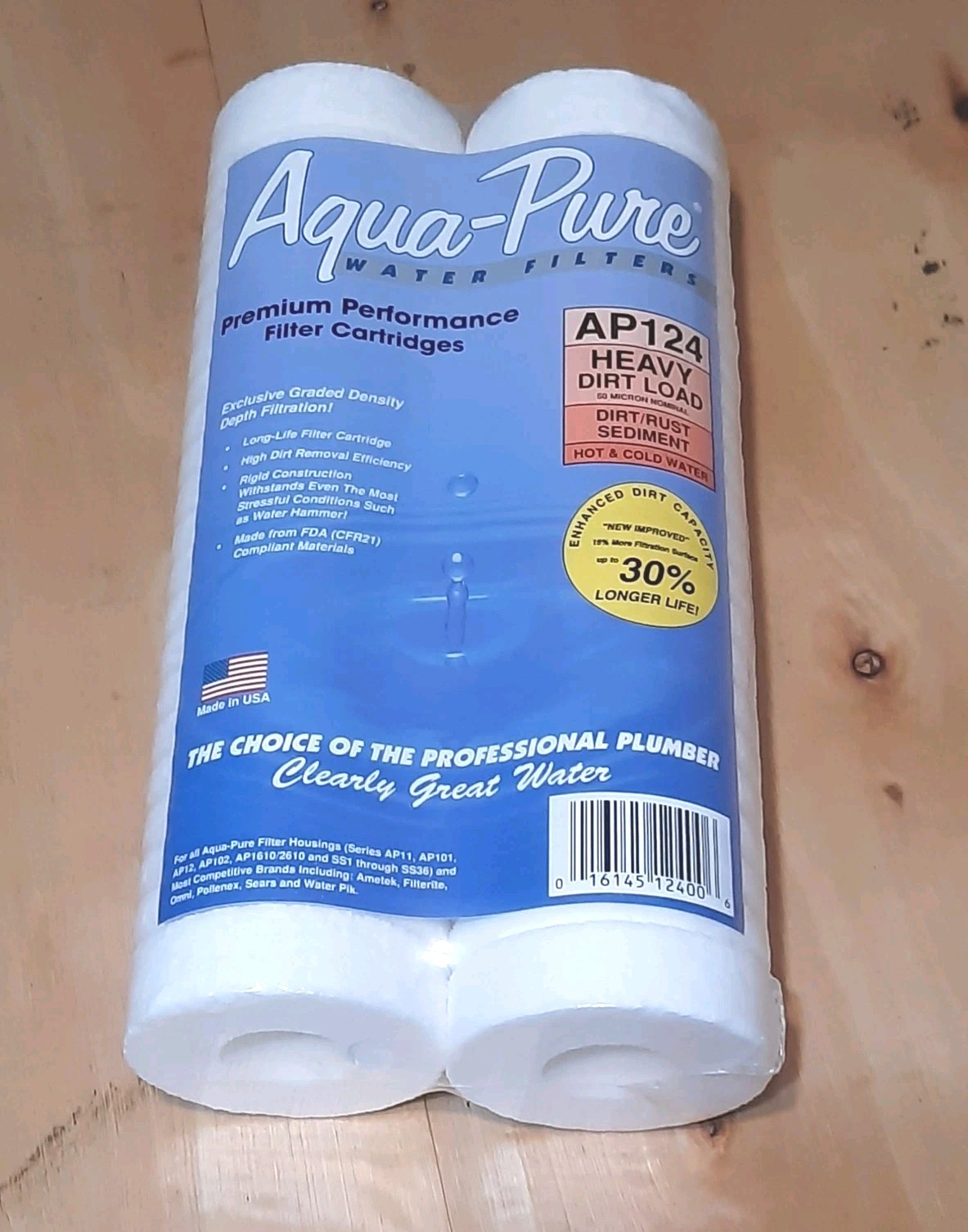 2 Pack AQUA-PURE AP124 Premium Heavy Duty High Dirt Load Filter Fits Many Models