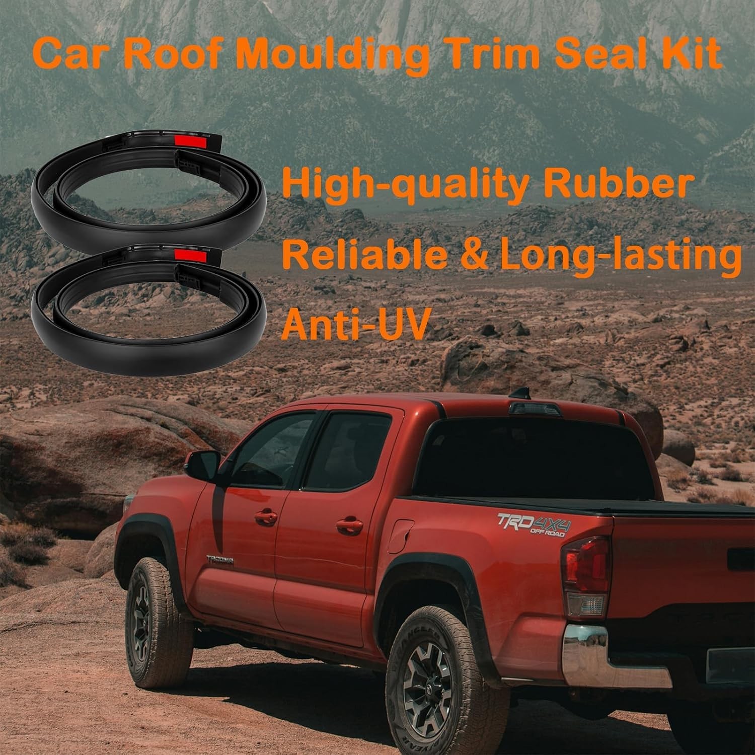2Pcs Roof Drip Molding Weatherstrip Fit for Toyota Tacoma Double CAB 2005-2015,