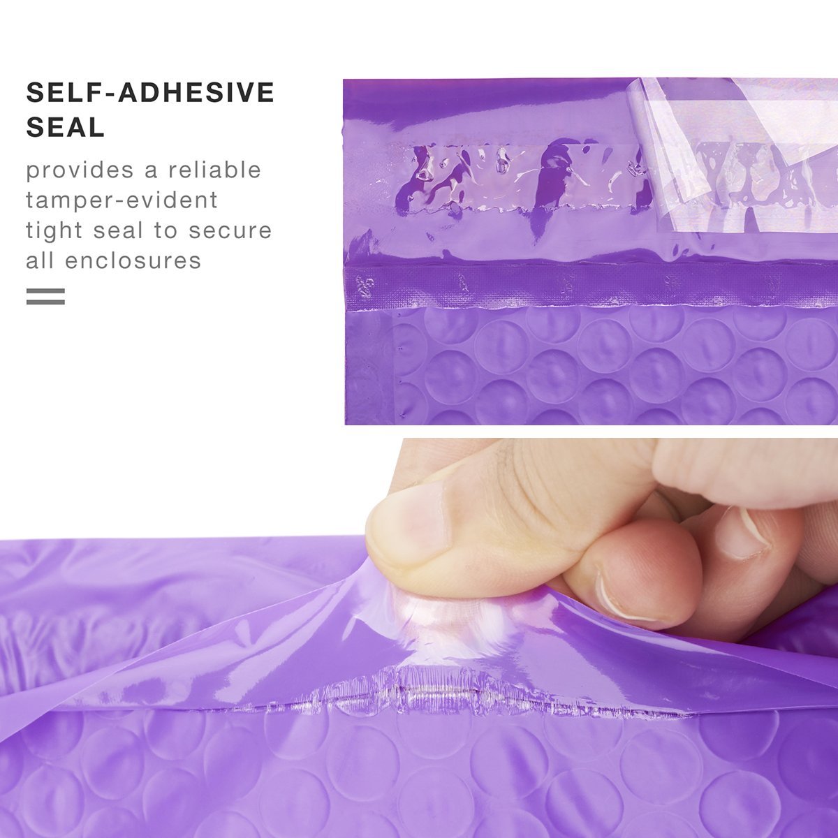 500 #0 Purple Poly Bubble Padded Envelopes Self-Sealing Mailers 6X10 (Inner 6×9)
