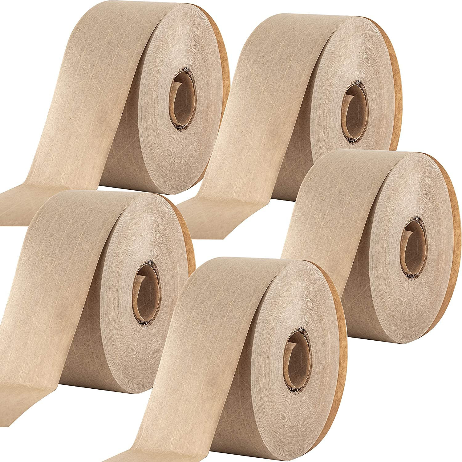 Ultra Durable Water-Activated Tape for Secure Packing 5Pk. 2.75In, 450Ft Brown K