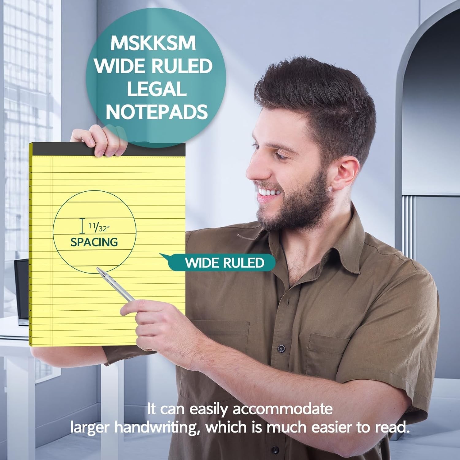 Legal Pads 8.5 x 11, 6 Pack Yellow Note Pads 8.5 x 11 Writing Pads, Wide Rule…