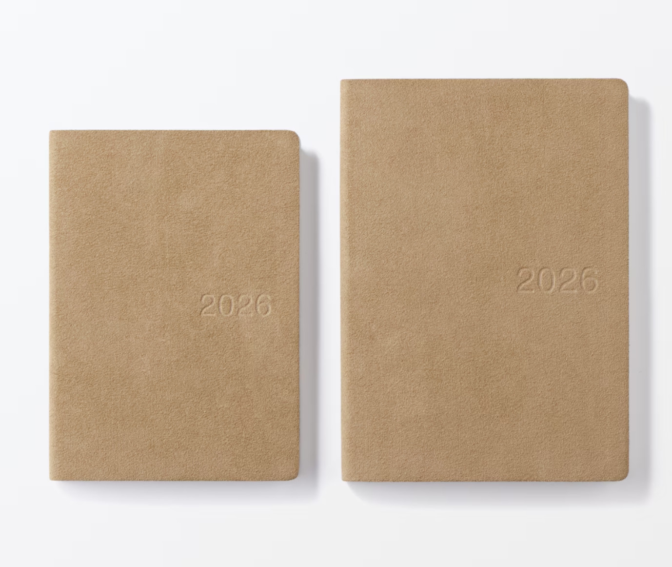 Muji 2026 Suede-like Monthly Weekly Planner 2025.12-2027.01 Beige A5