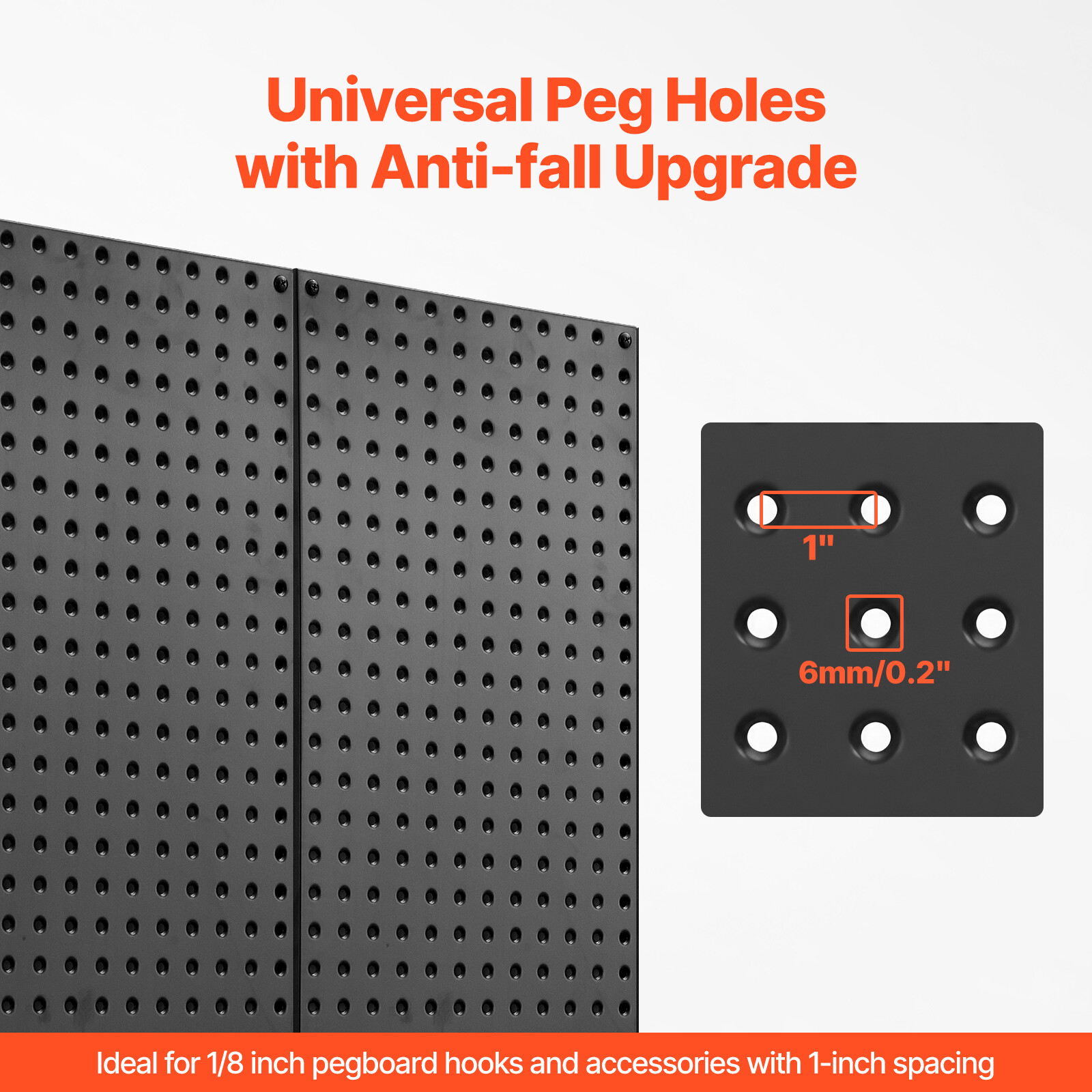 Metal Pegboard Panels 2 Pcs 24″ x 12″ Wall Organizer for Garage Tool Storage