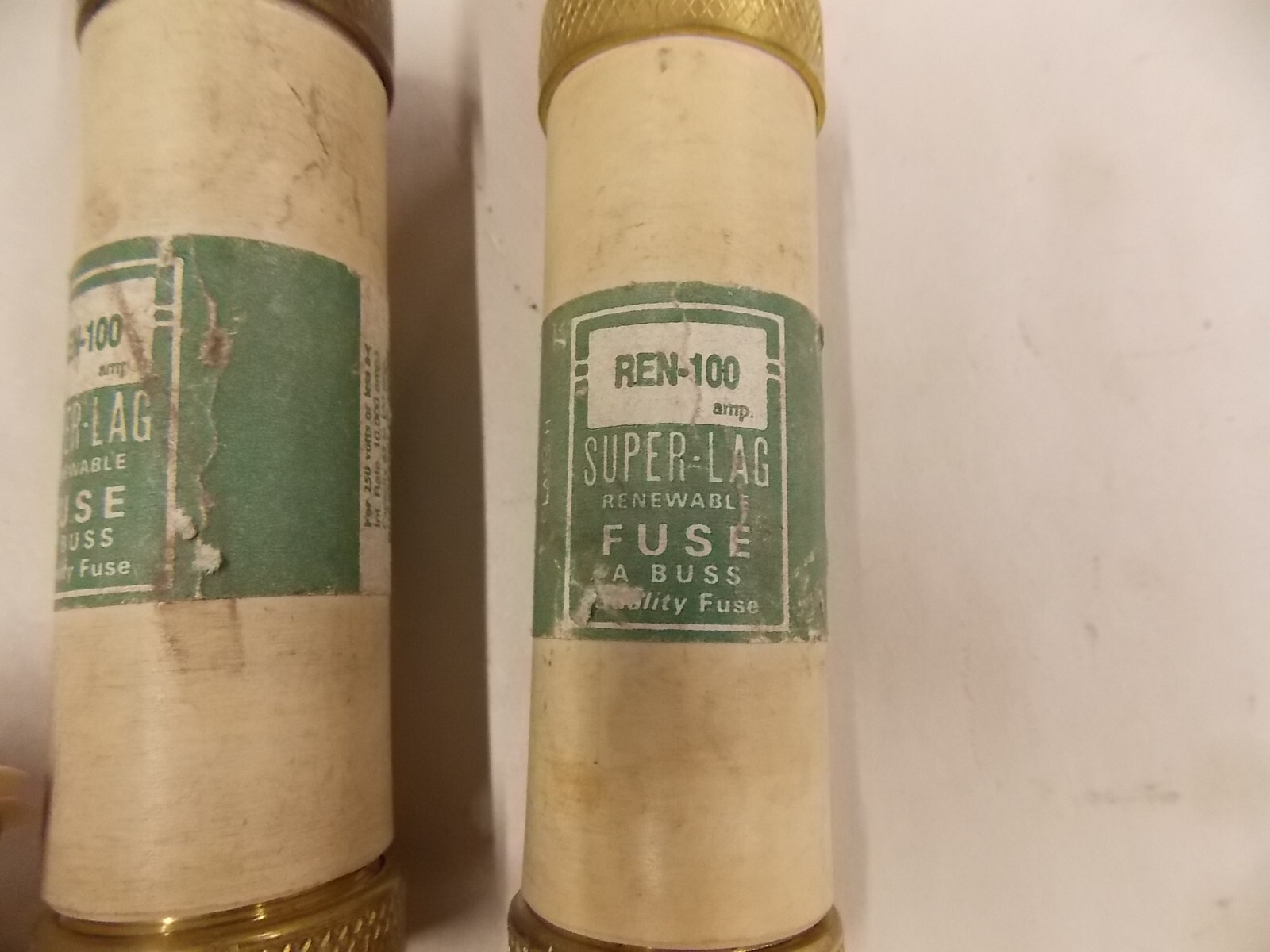 Lot of 2 Bussmann REN-100 Super Lag Renewable Fuses 240 V A1