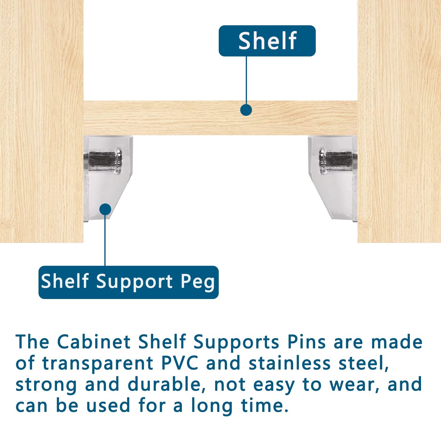 3 Millimeters or 1/8 Inch Shelf Support Peg，Support 3mm, Clear (20 Pieces)
