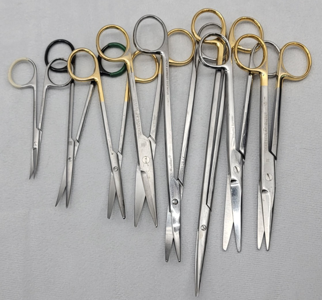 Bulk 60-Piece V. Mueller General Surgery Instruments Scissors, Needle Holders