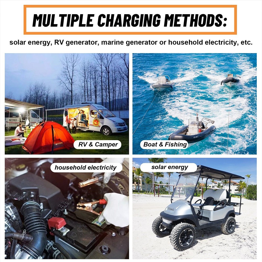 12V 100Ah LiFePO4 Lithium Battery Built-in BMS Cycle Deep for Solar RV Off-grid