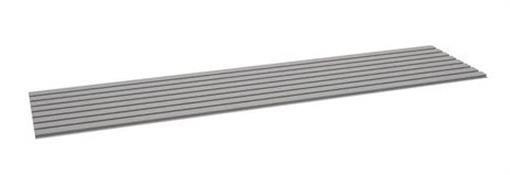 Decking, Ribbed Steel, 96 in W, 24 in D, Gray, Powder Coated Finish, Gauge: 22