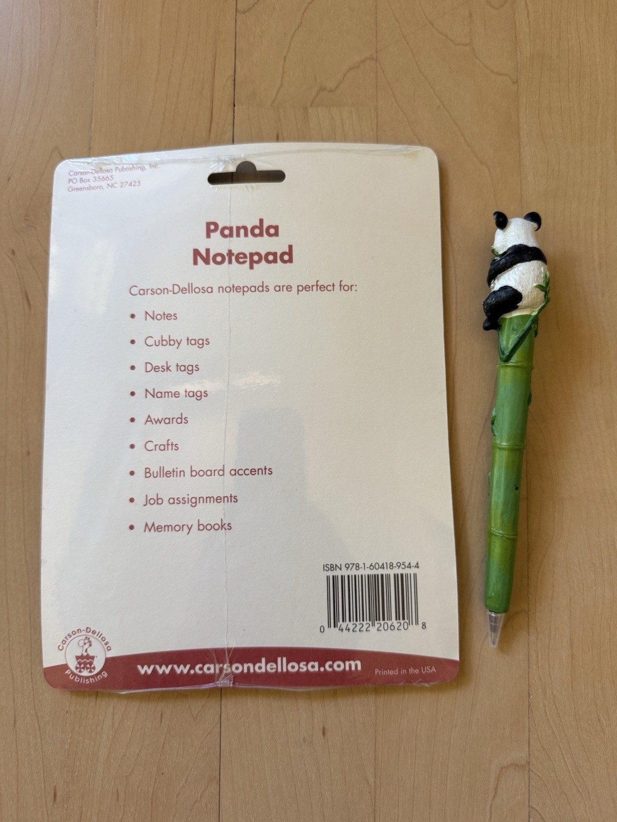 Panda Notepad & Vtg Panda Pen