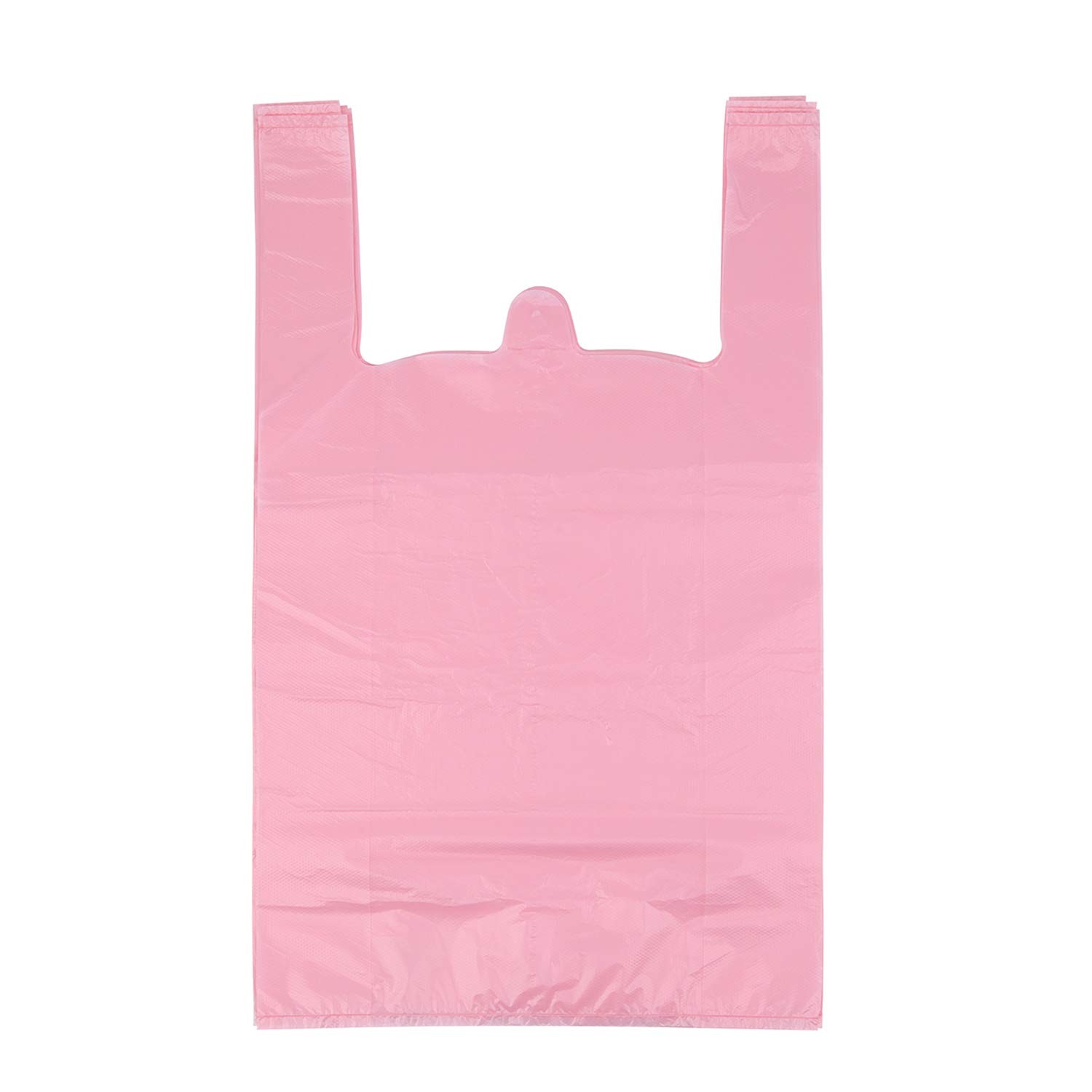 LazyMe T Shirt Bags, Pink Plastic Bags with 50 Count (Pack of 1),