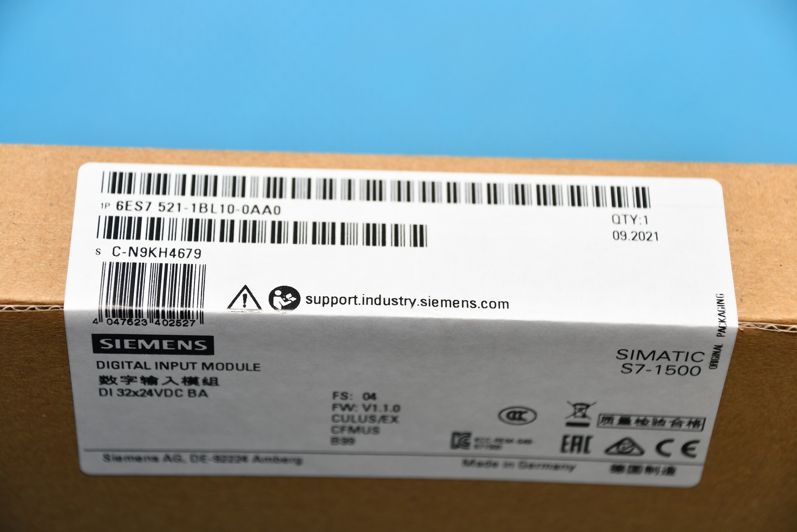 New Siemens 6ES7521-1BL10-0AA0 6ES75211BL100AA0 S7-1500 Digital input module