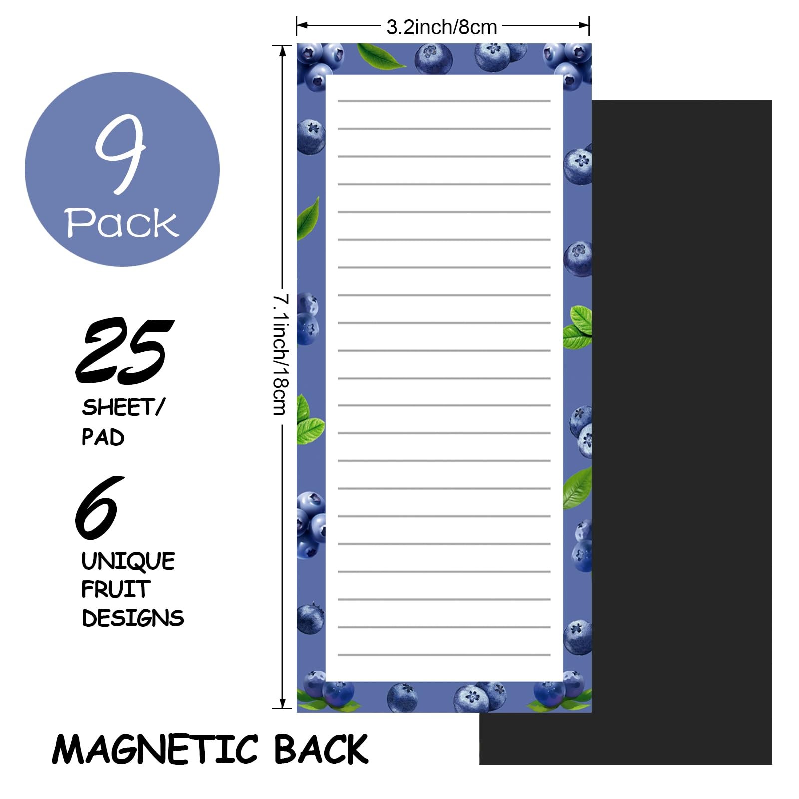8+1 Pack Magnetic Grocery List Notepads Shopping Lists Pads for Refrigerator Fri