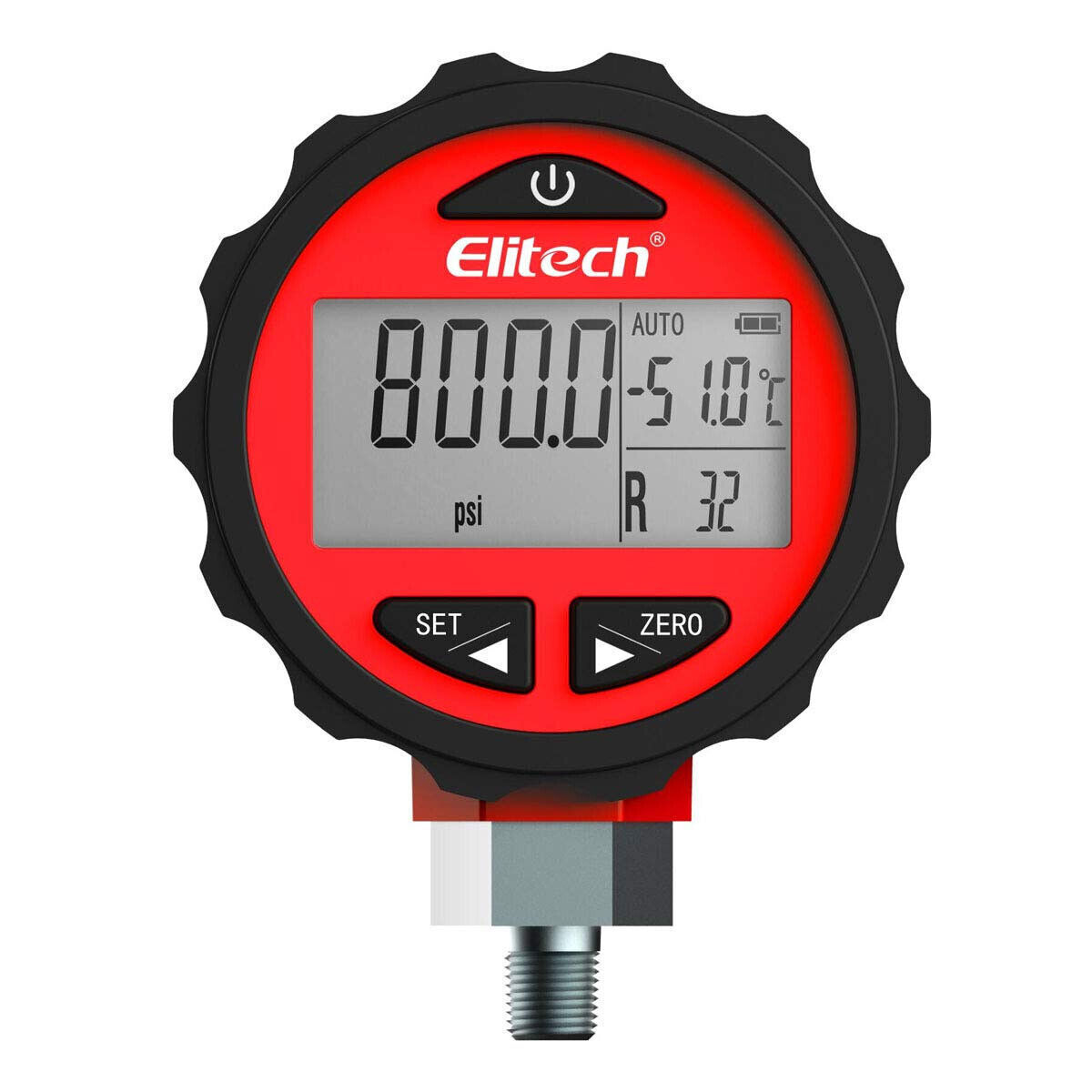 Elitech HVAC Pressure Gauge Set-14.5-500 PSI & -14.5-800 PSI (PG-30Pro Red+Blue)
