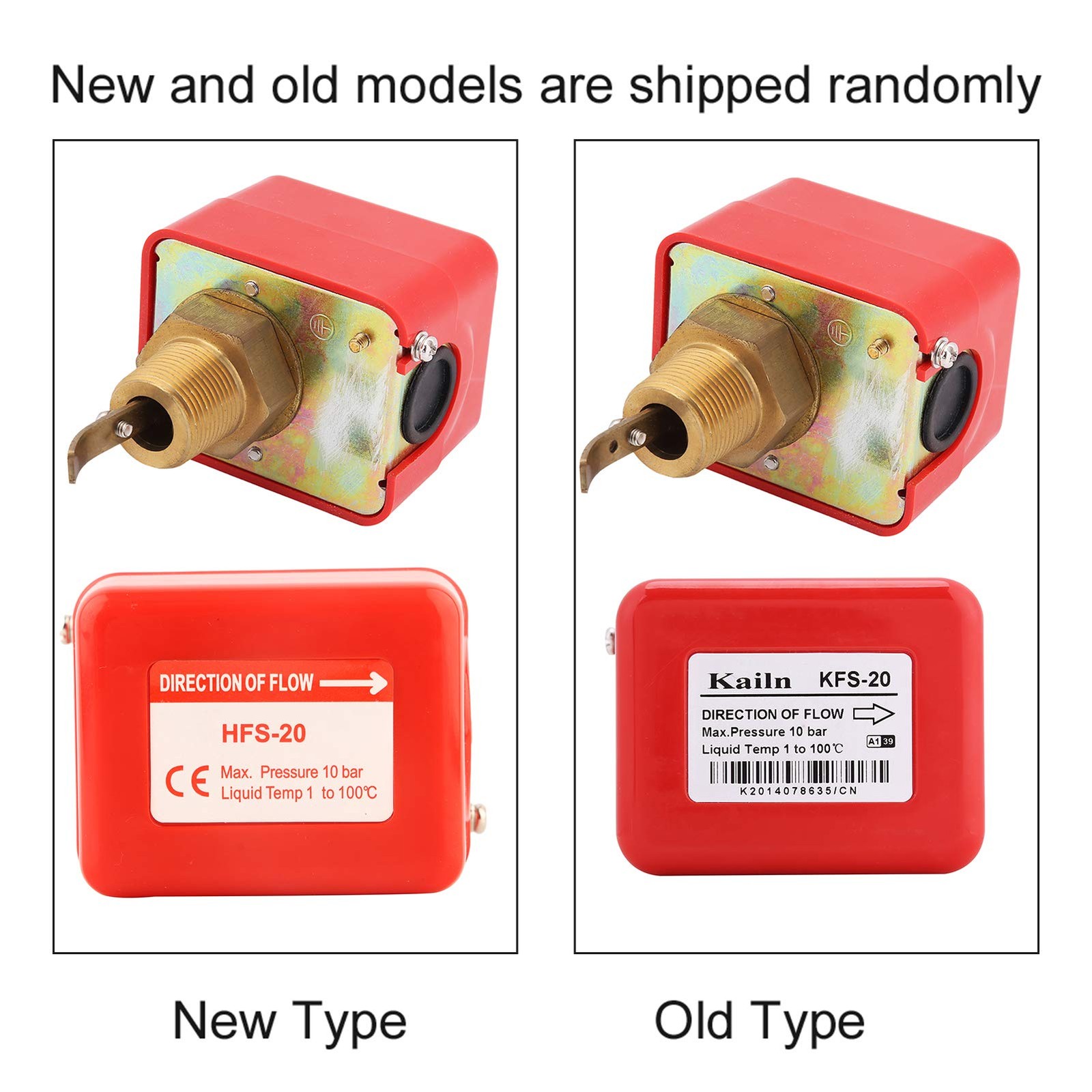 PDT R3/4 HFS20 Water Flow Switch, 15A 250V IP54 Automatic Paddle Type Target …