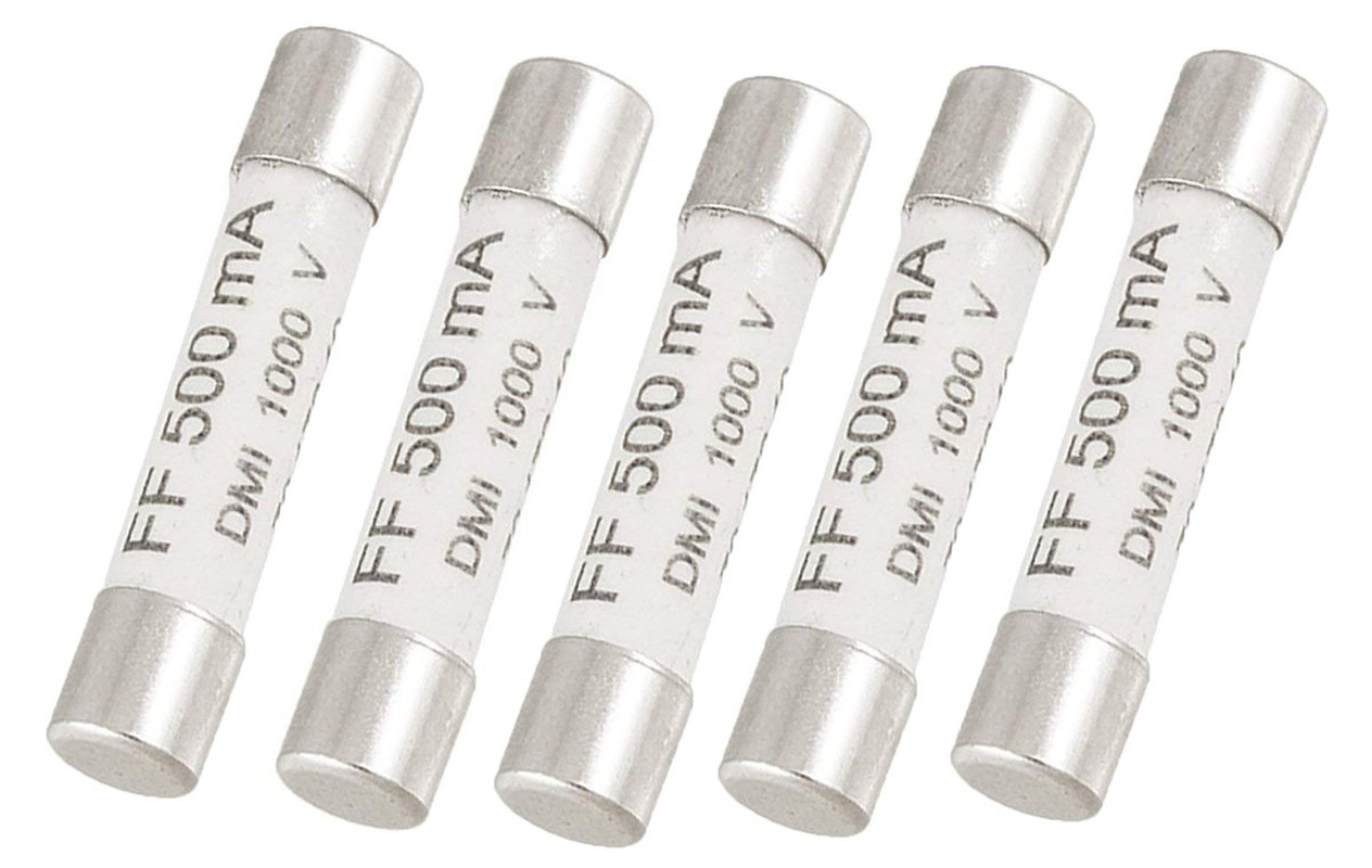 1000V 500Ma Ceramic Fuse 6.3 X 32Mm White for Multimeter 5 PCS