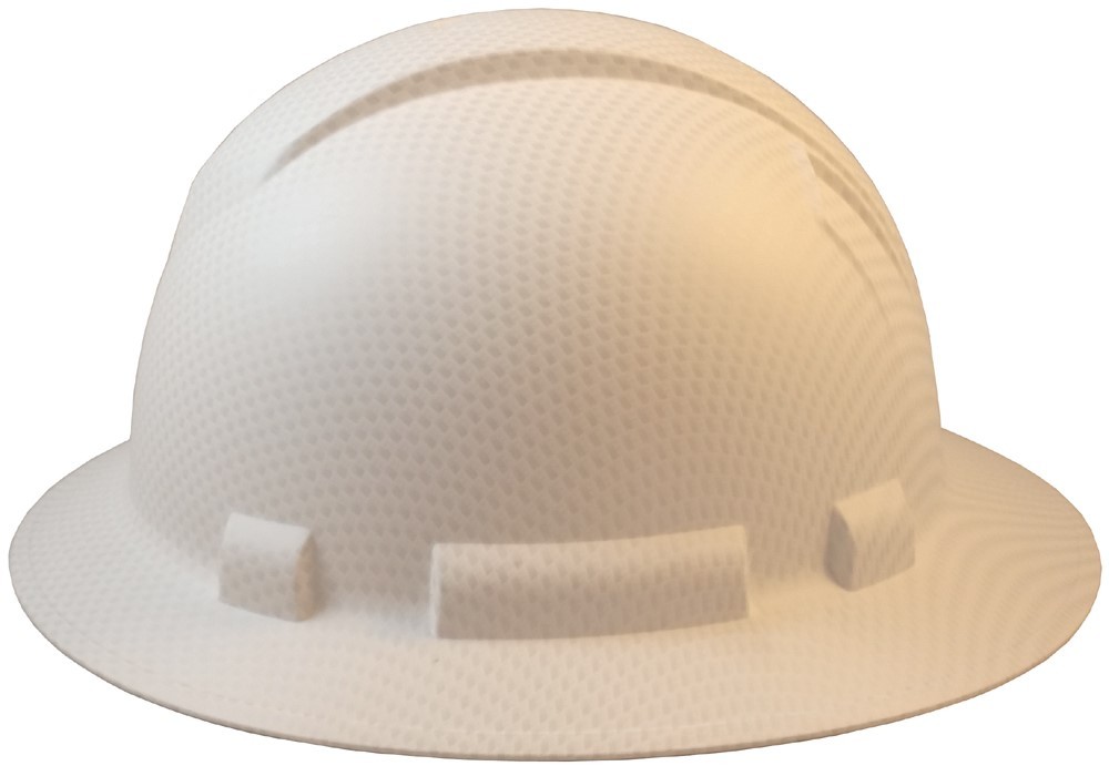 Pyramex Ridgeline Full Brim Hard Hat with 4pt suspension – Matte White Graphite
