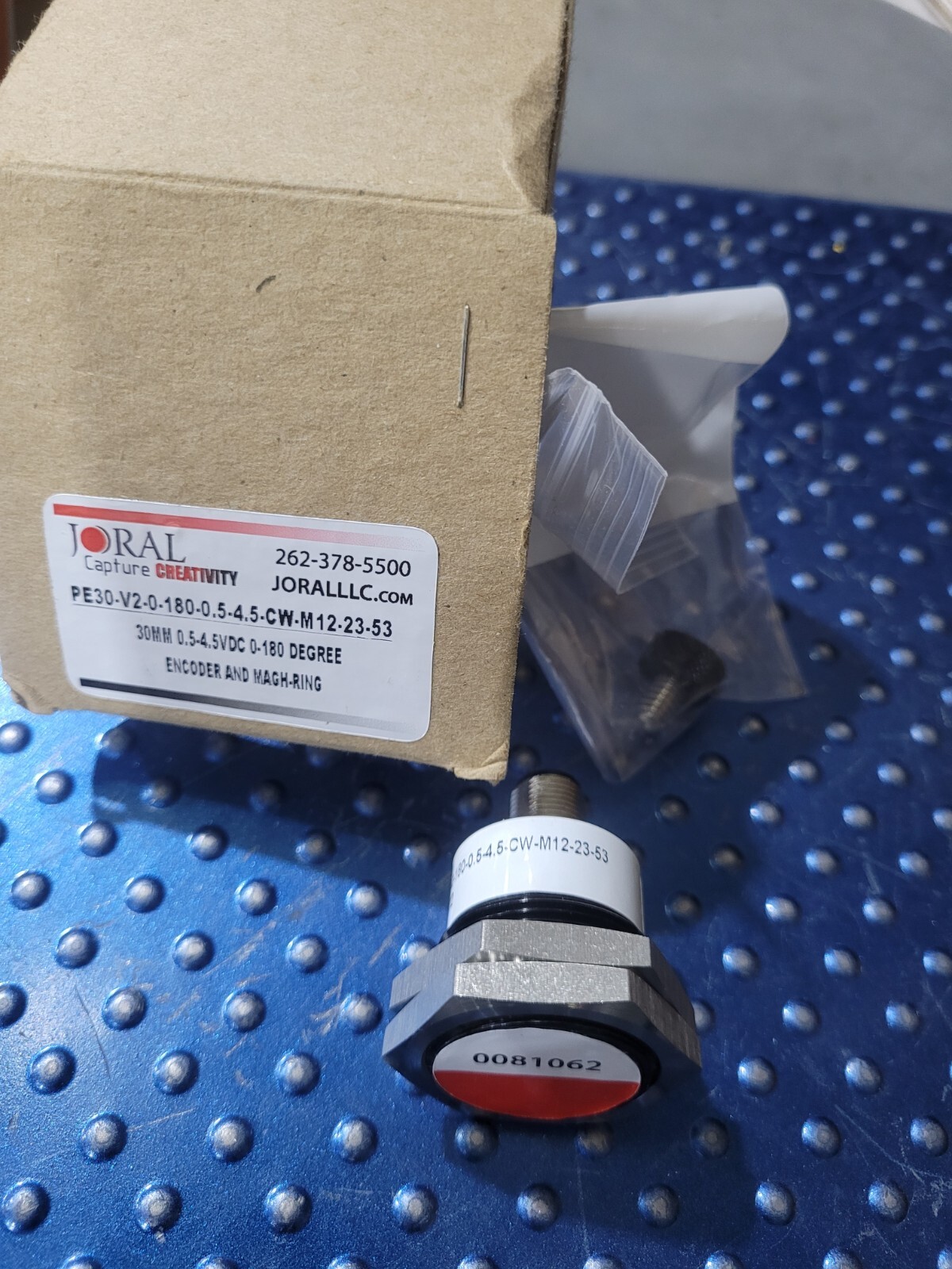 Joral PE30-V2-0-180-0.5-4.5-CW-M12-23-53 30MM 0.5-4.5VDC 180 Encoder W/Magh Ring