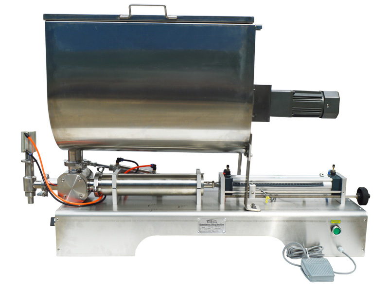 100-1000ml, Paste Filling Mixing Machine, Piston Filler Machine with Big Hopper