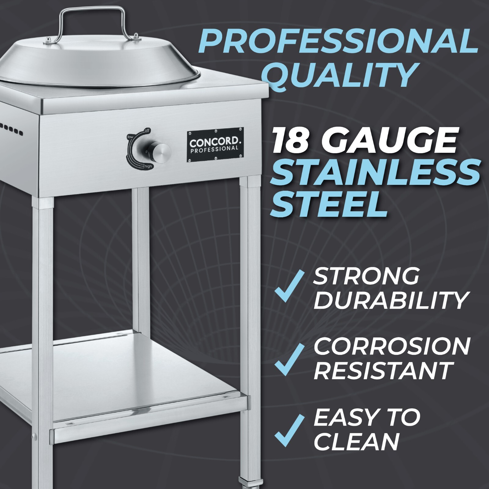 CONCORD Professional Vortex Burner Stainless Steel Commercial Wok Stove