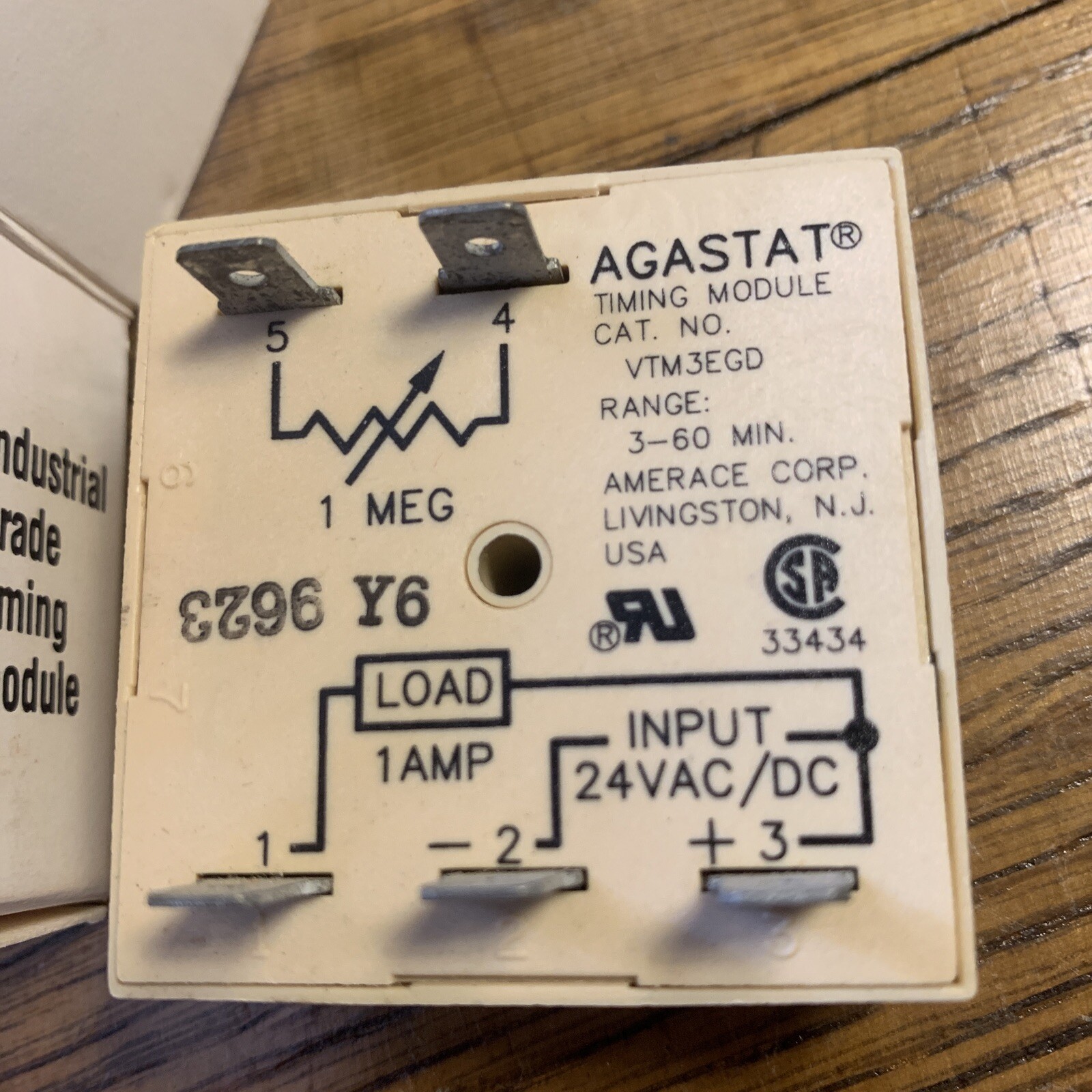 Agastat VTM3EQD Relay 24v ACDC3-60mins Panel Time Delay Relay FAST FREE SHIPPING
