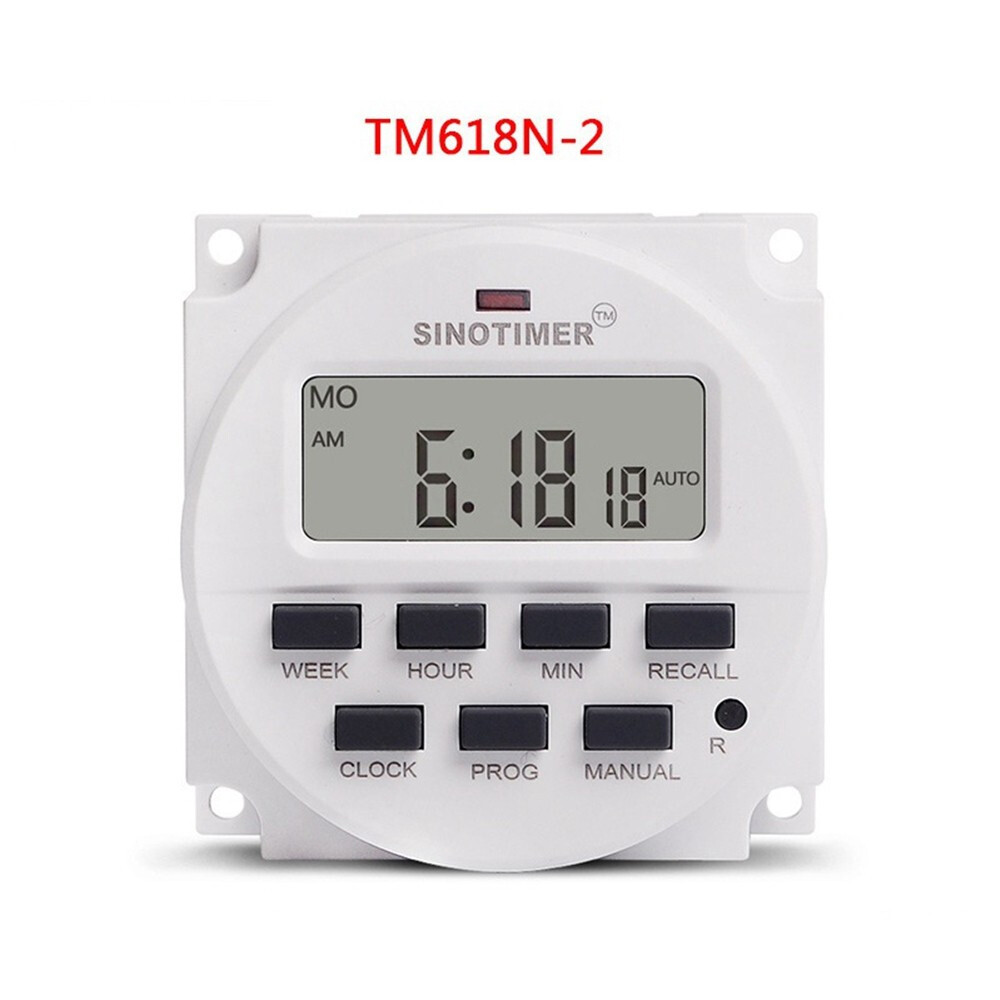 12v Dc Sinotimer Display Tm618h-2 Lcd Digital Timer Programmable Time Switch 2X