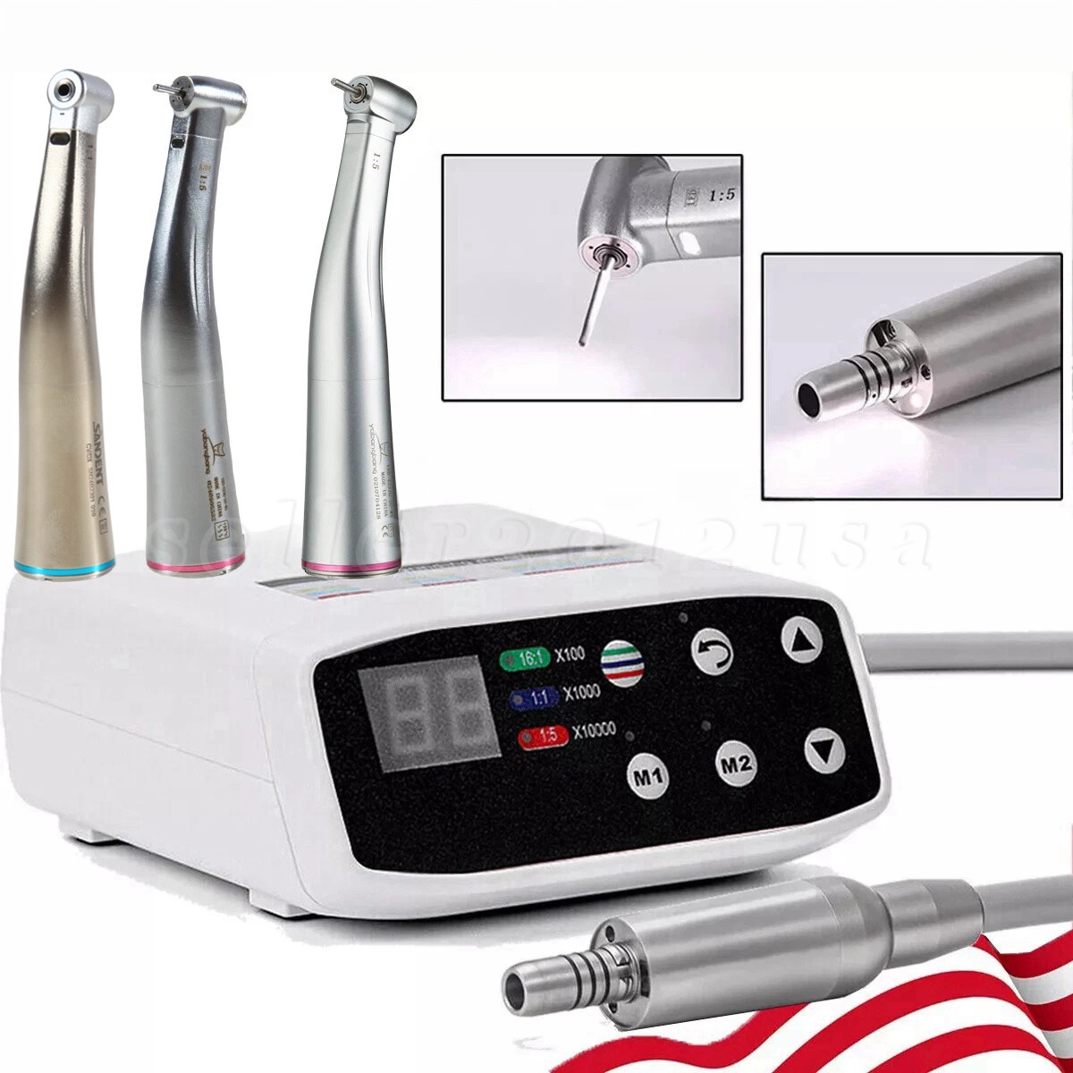 Dental Brushless LED Electric Micro Motor / 1:1 1:5 Increasing Optic Handpiece