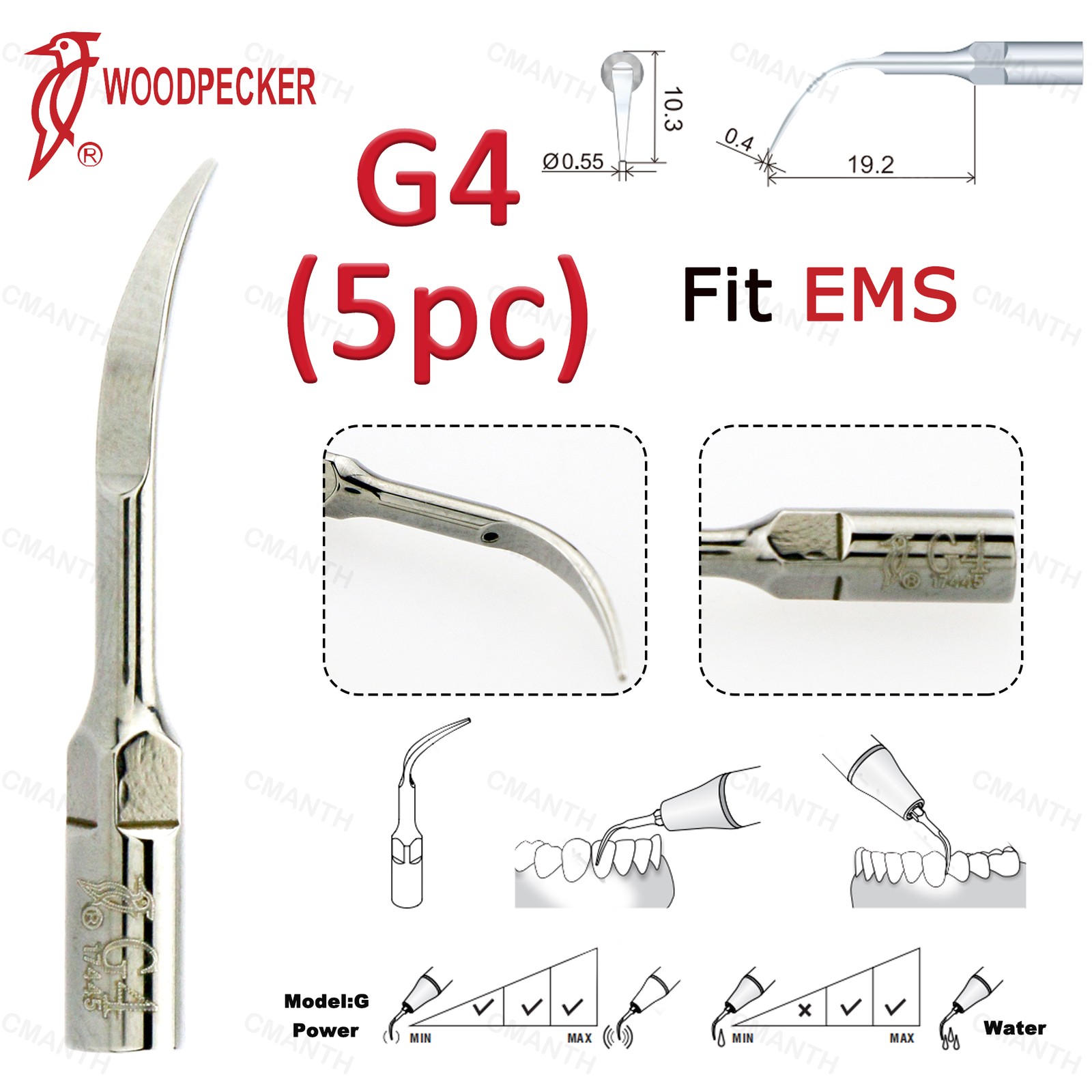 US Woodpecker Dental Ultrasonic Scaling Tips Periodontics Tip Fit EMS UDS Scaler