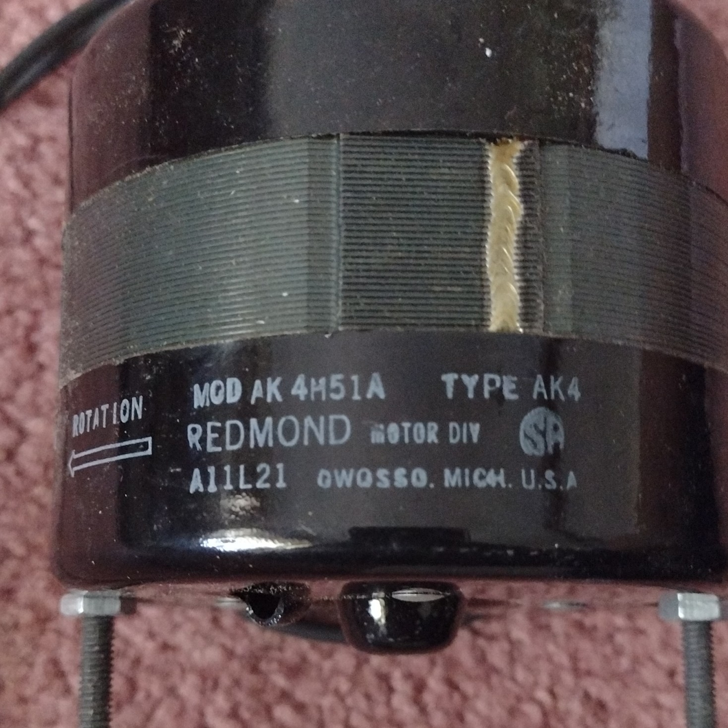Redmond AK4H51A 115V AC 1PH Induction Motor 1550RPM 1/70HP Open Base Owosso Mich