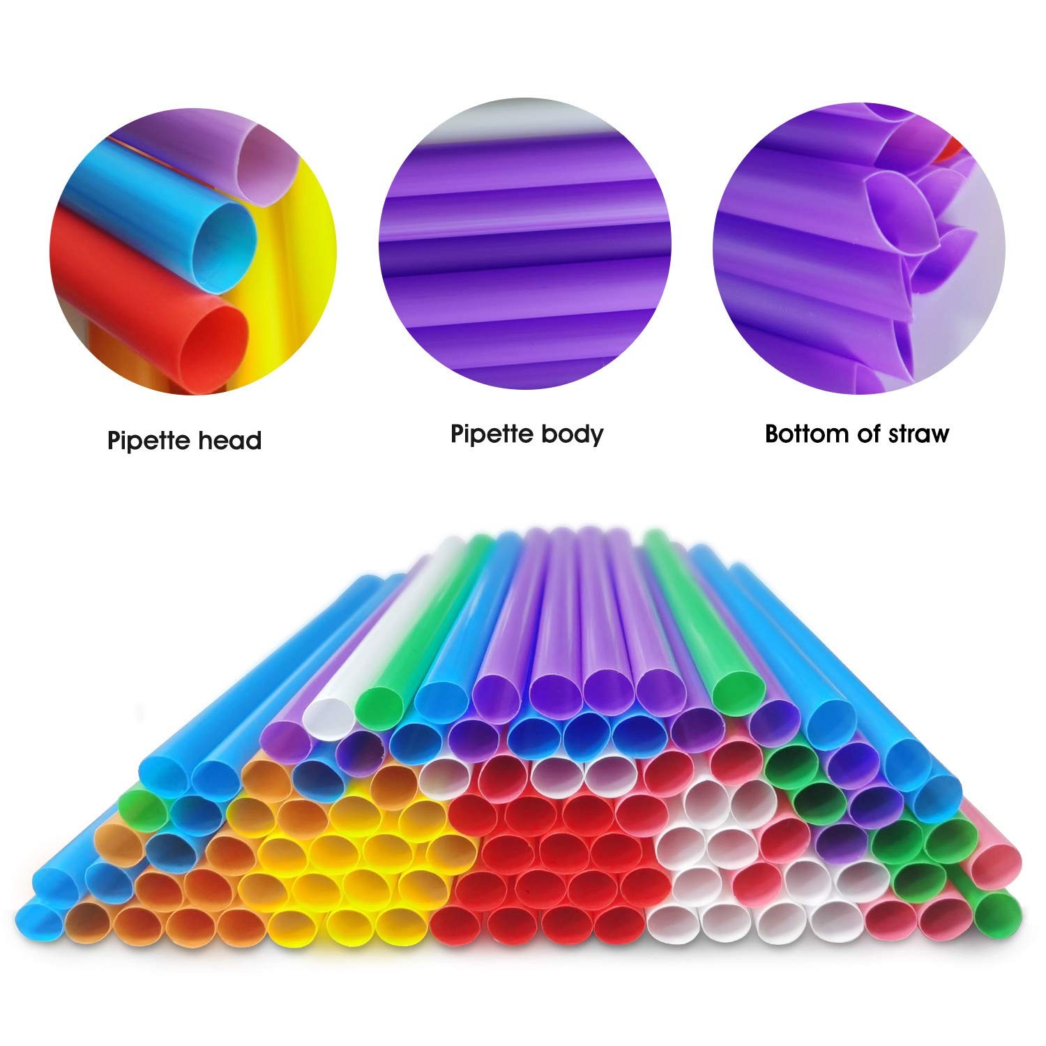 RENYIH 300 Pcs Multi 0.43″ Wide X 9.45″ Long, 300PCS(Individually Wrapped)