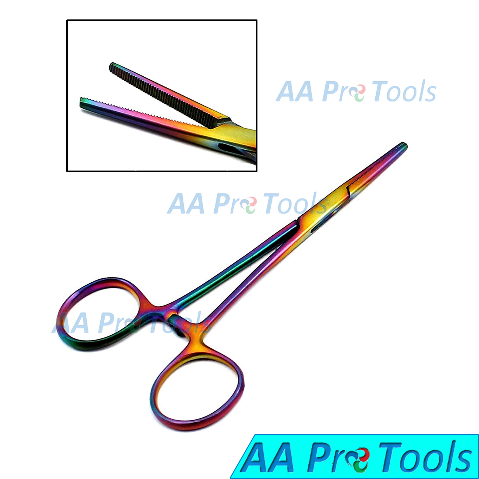 Multi Titanium Rainbow 10 Pcs Crile Hemostat Locking Forceps Curved and Straight