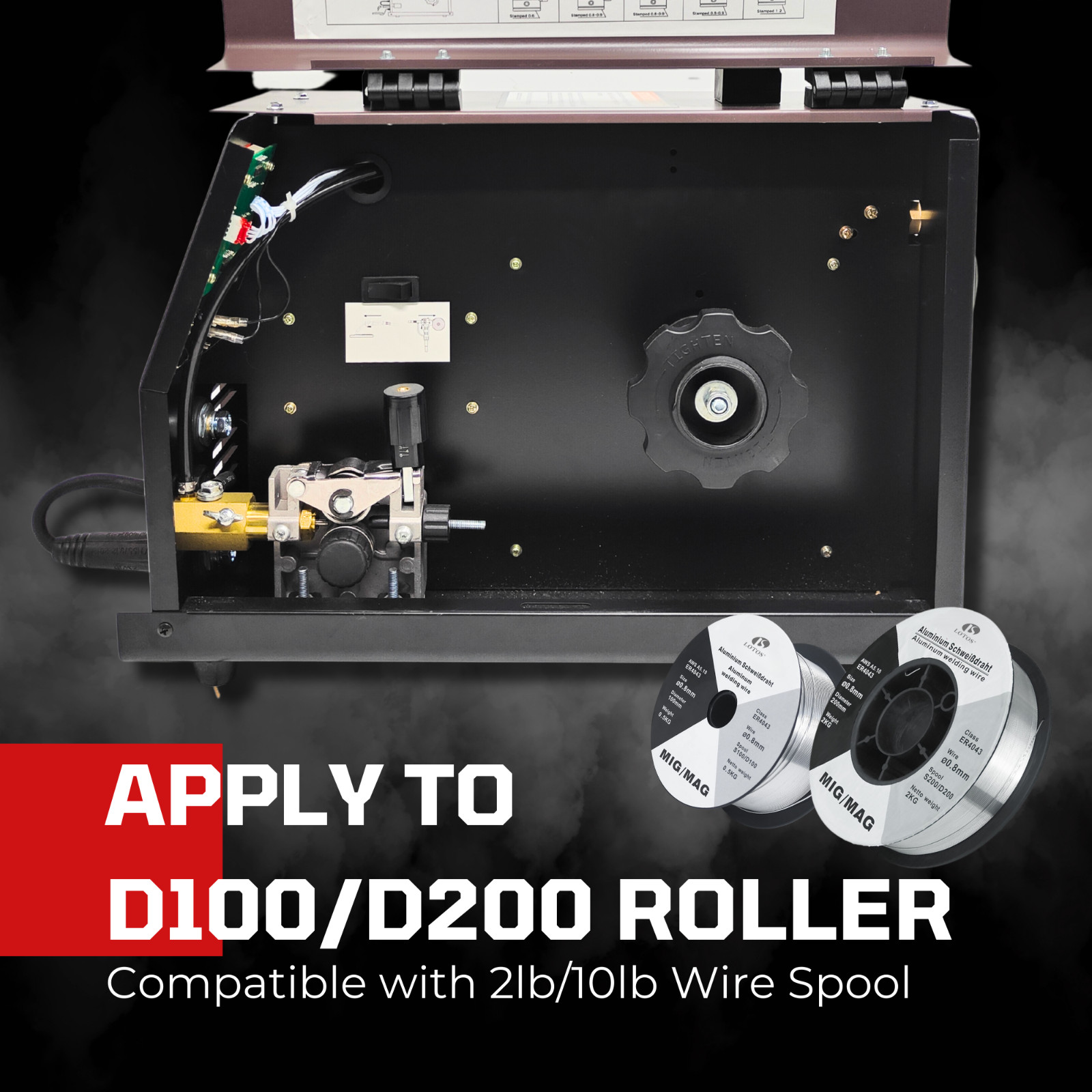 MIG Welder Lotos MIG175 220-Volt 175 Amp MIG Flux-Core Welder & Spool Gun New