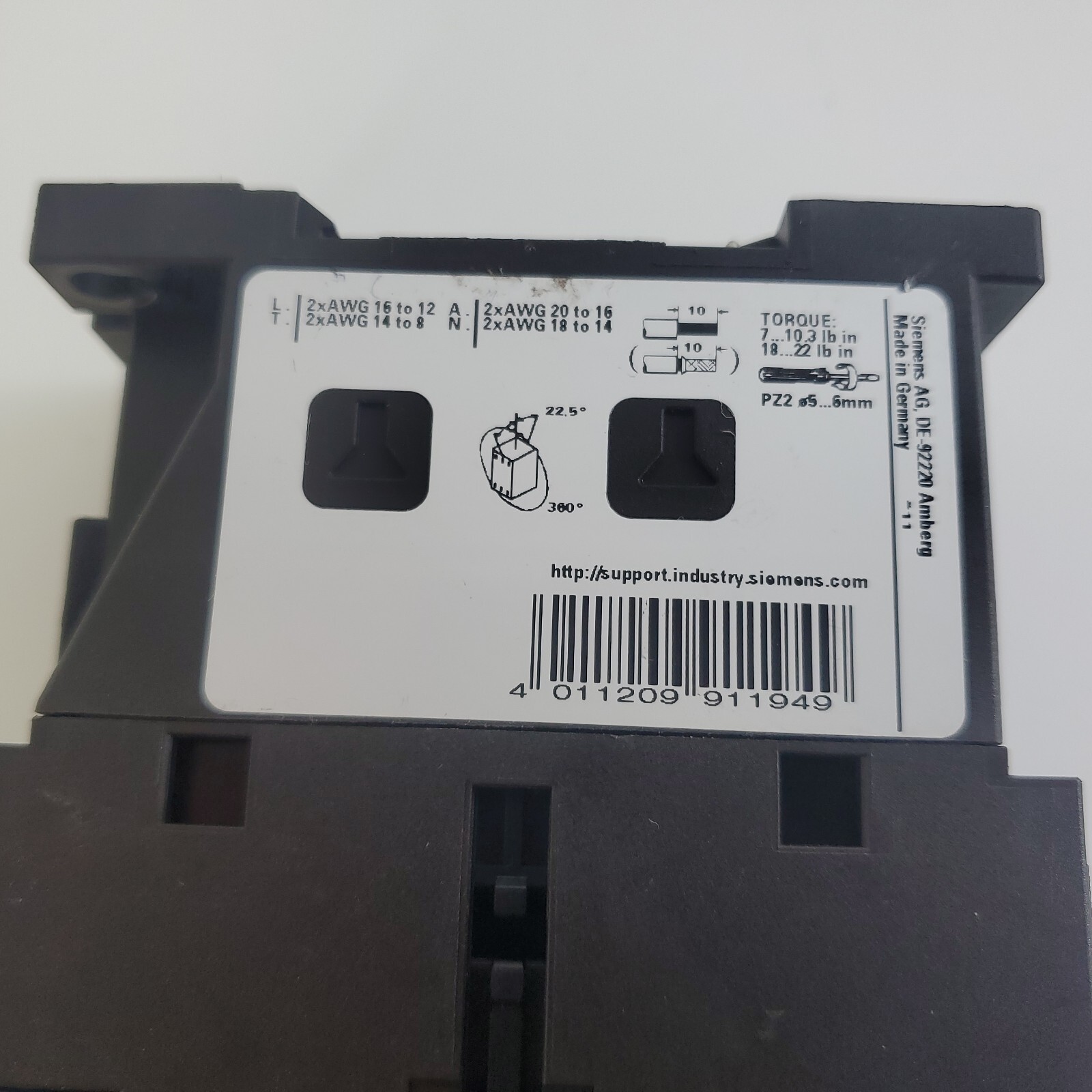 Siemens LEN00C003120B Contactor 110V 50Hz 120V 60Hz 30A