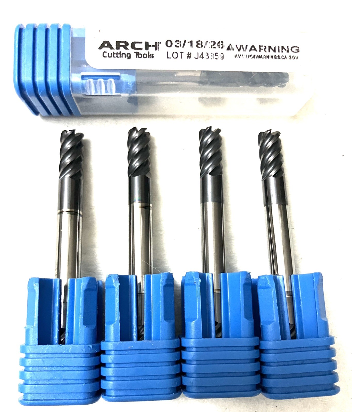 ARCH 1/4″ 5FL Corner Radius End Mill .040R Double End Solid Carbide AlTiN NEW