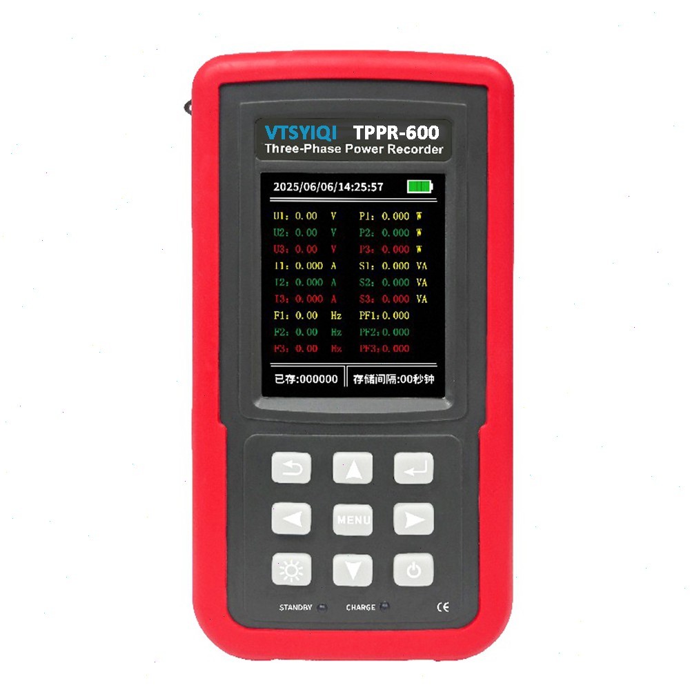 3-Phase Power Recorder with Voltage Range 0.01V~ 600V Current Range 1mA~ 400A