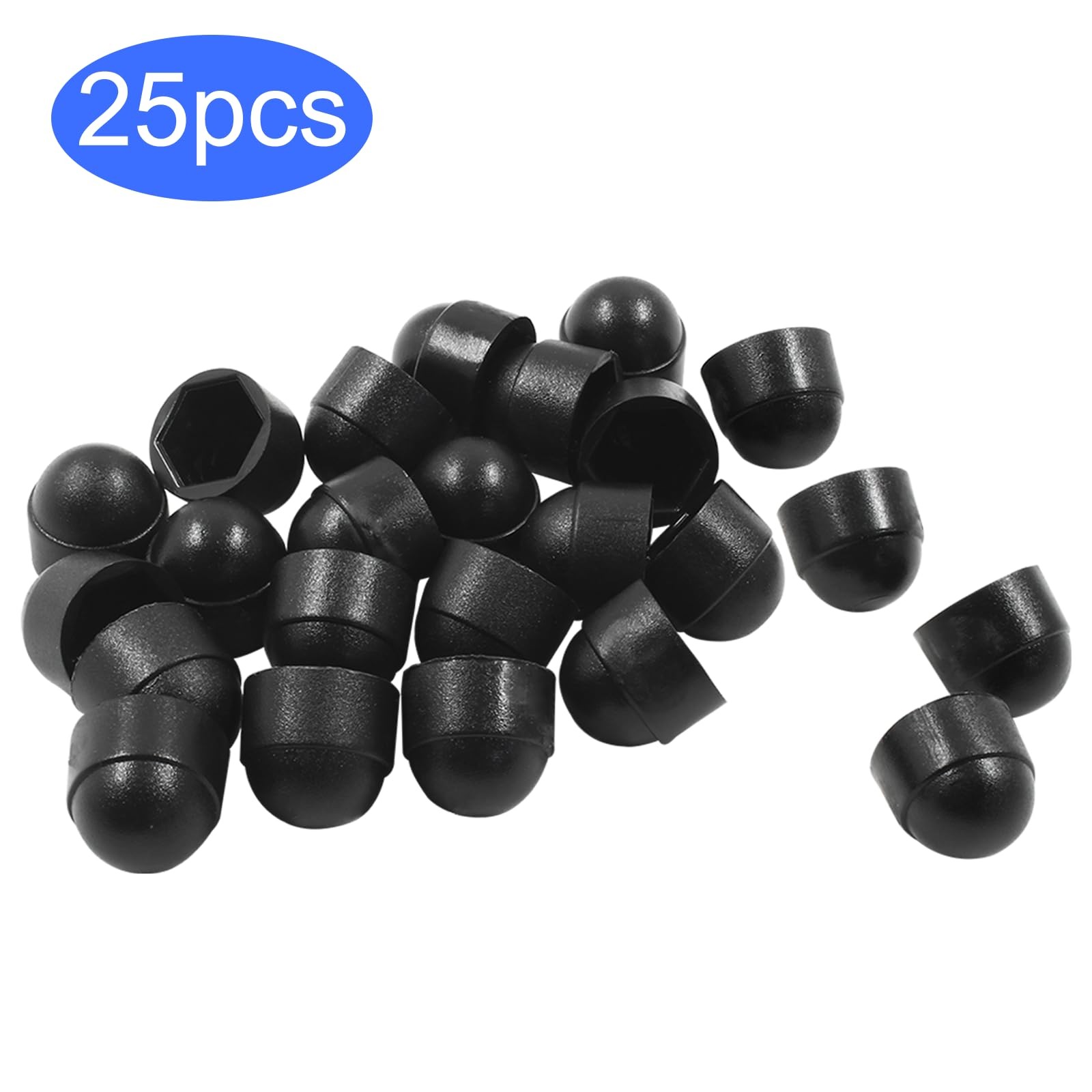 25PCS Hex Head Bolt Covers, Black Dome Bolt Nut Protective Caps, Acorn Hex Ca…