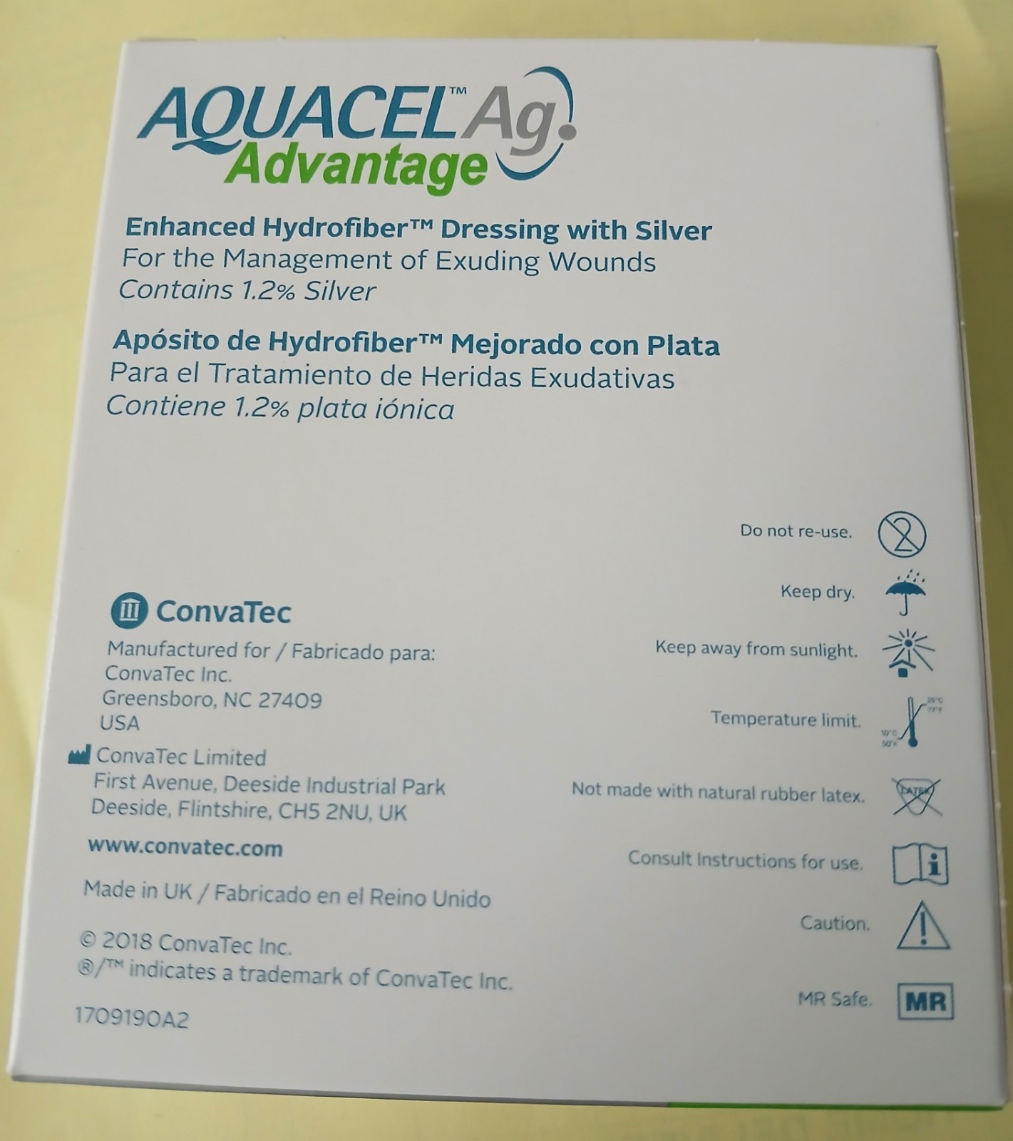 ConvaTec AQUACEL Ag Advantage Antimicrobial Dressing 2×2 in 10 Pc MPN 422297