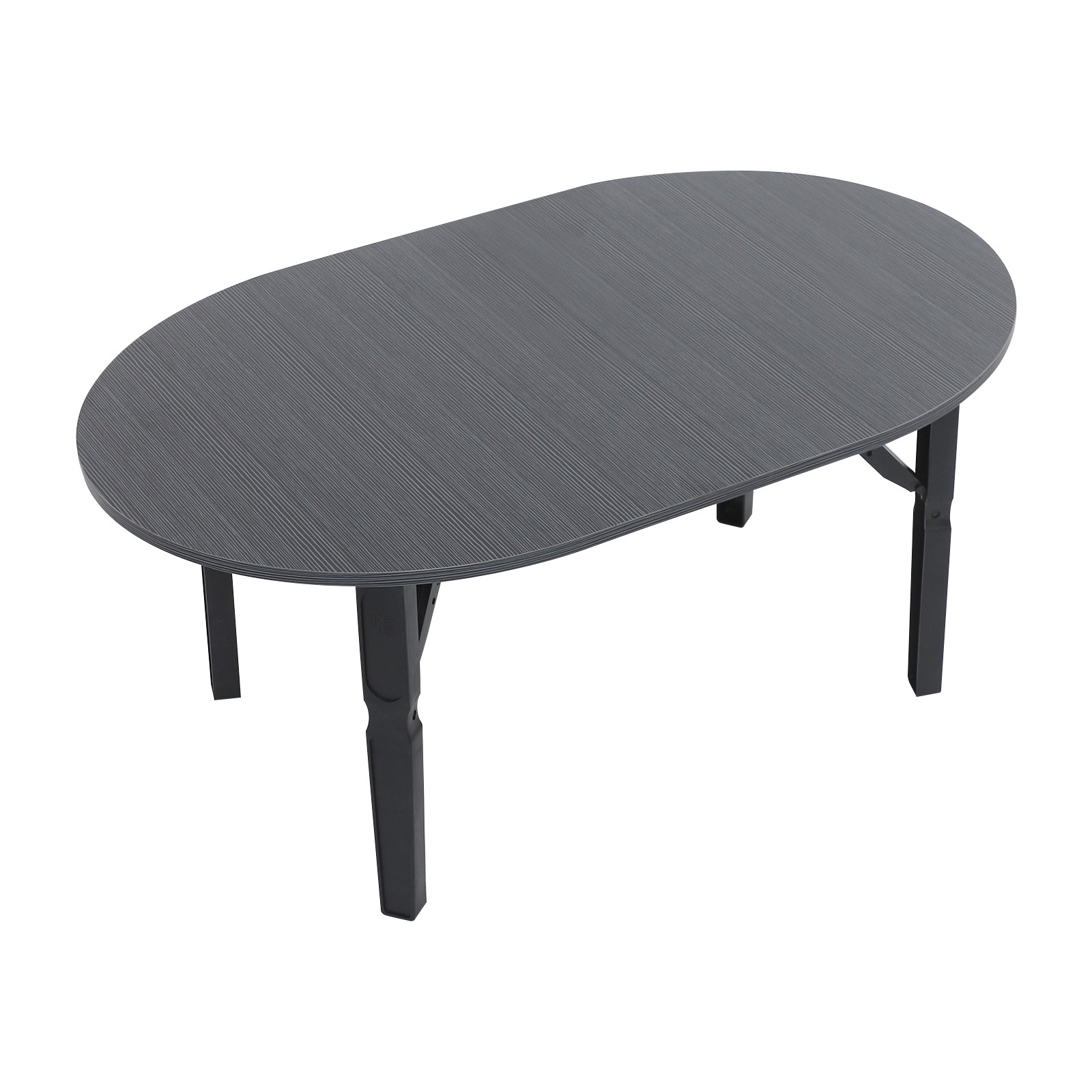Coffee Table -80x48x36cm- Black Brushed Tabletop Folding Table For Small Place.
