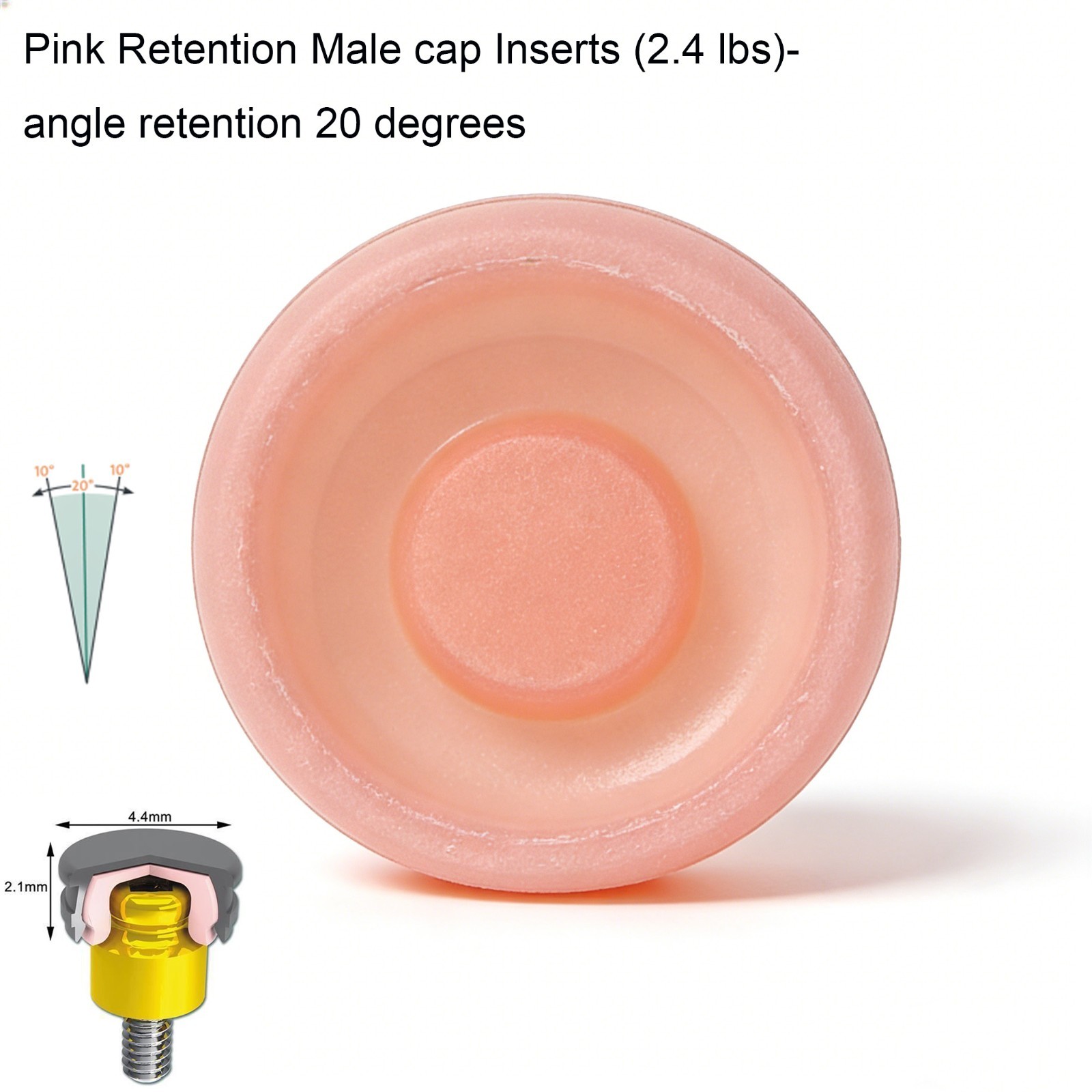 4/PK Dental Standard Extended Range Retention Cap fit Zest Locator Male Inserts