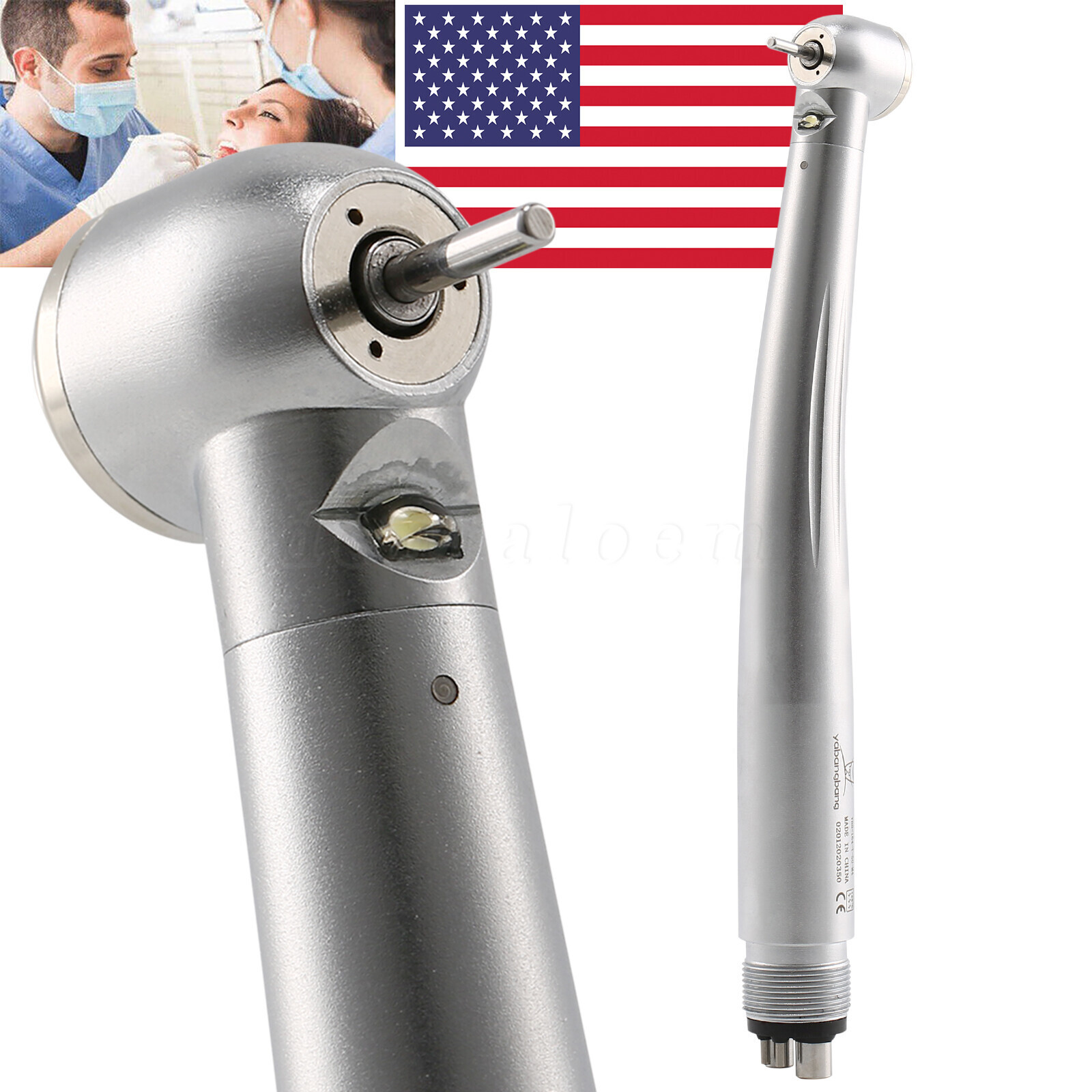 Dental E-generator LED High Speed Torque Head 3 Spray Handpiece 4Hole