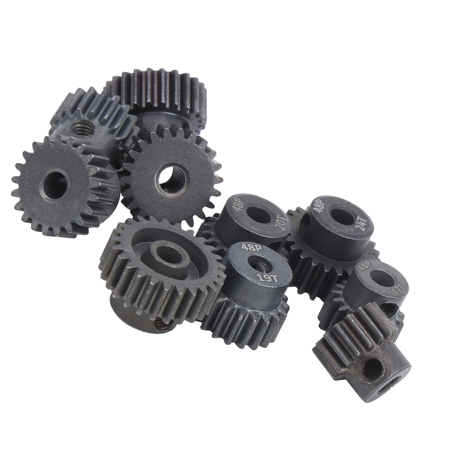 10Pcs/Set 16T‑25T 7075 48P Steel RC Car Motor Gear Pinion For 1/8 1/10 Brushless