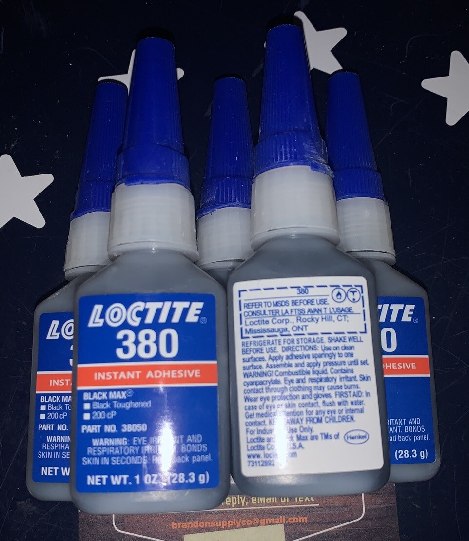 5 X Loctite 380 Black Max Instant Adhesive 1oz 28.3g 38050 (FIVE BOTTLES)