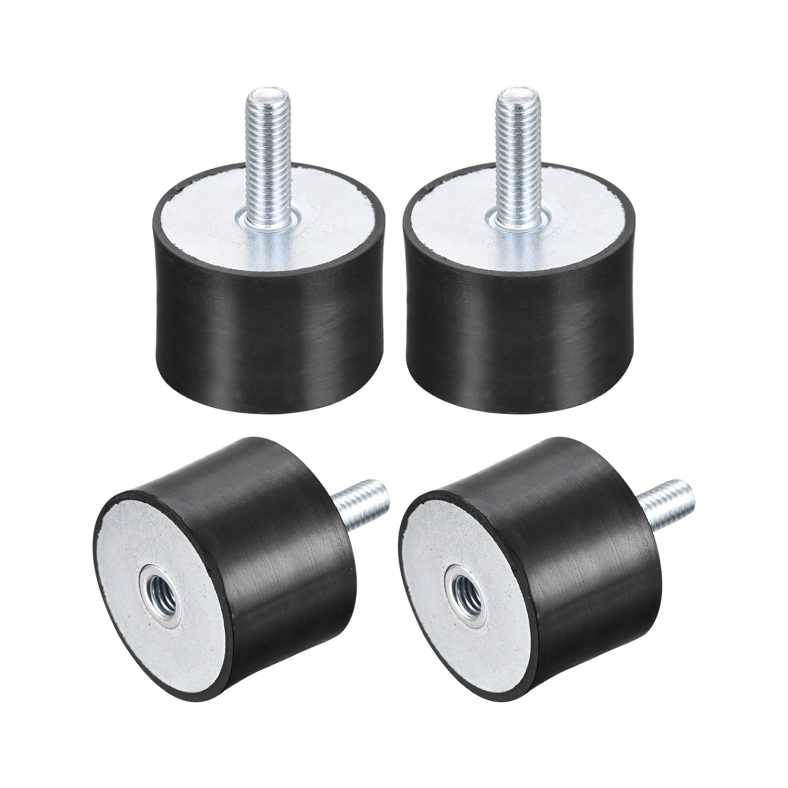 4pcs Rubber Mount M8 Male/Female Vibration Isolator Shock Absorber D40mmxH30mm