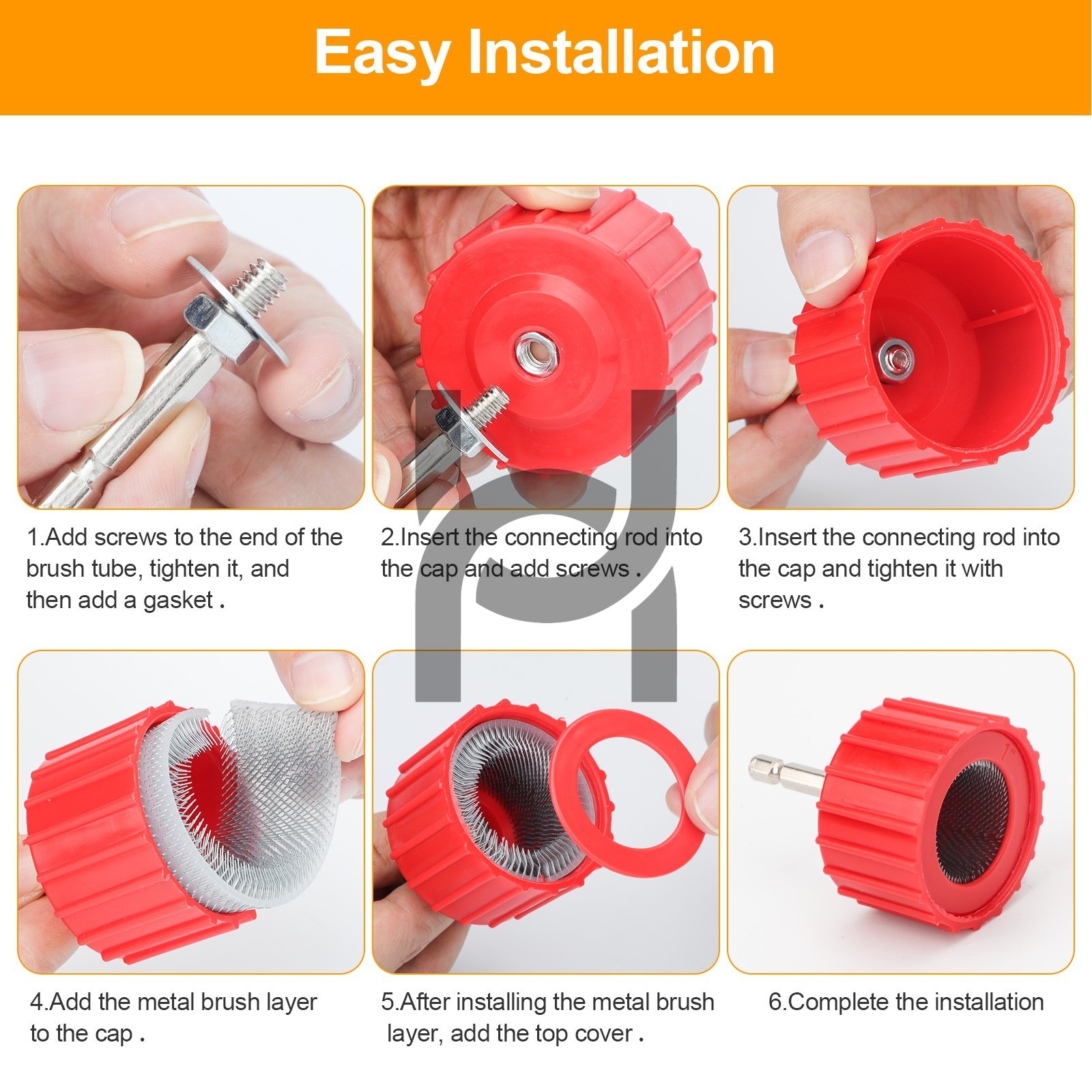 Copper Pipe Cleaner Set for Drill 1/2″ 3/4″ 1″ Bore Brush Kit Plumbing HVAC Tool