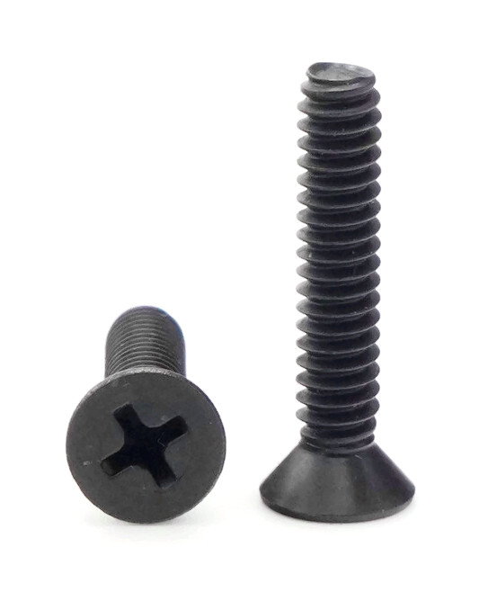 1/4″-20 | Black Oxide 18-8 SS Phillips Flat Head Machine Screws – Select Length