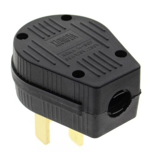 NEMA 14-50P 50A 125/250V Straight Blade Angle Plug for Dryer RV Generator 14-50P